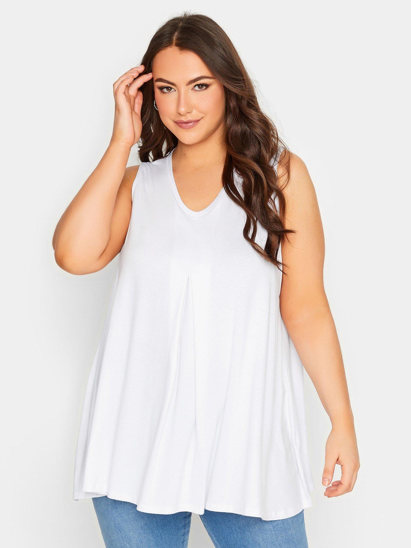 yours-curve-pleat-swing-vest-white