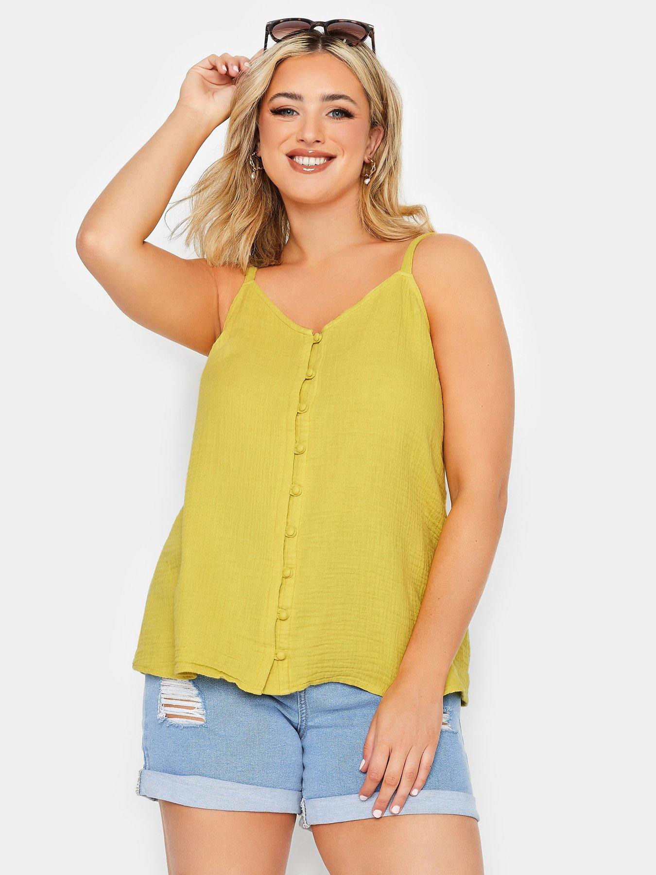 yours-curve-button-cami-vest-yellow