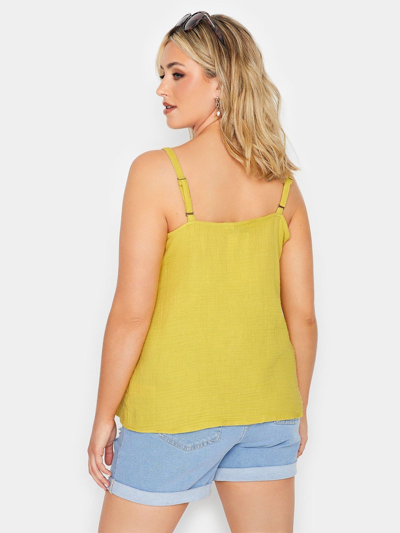 yours-curve-button-cami-vest-yellowstillFront