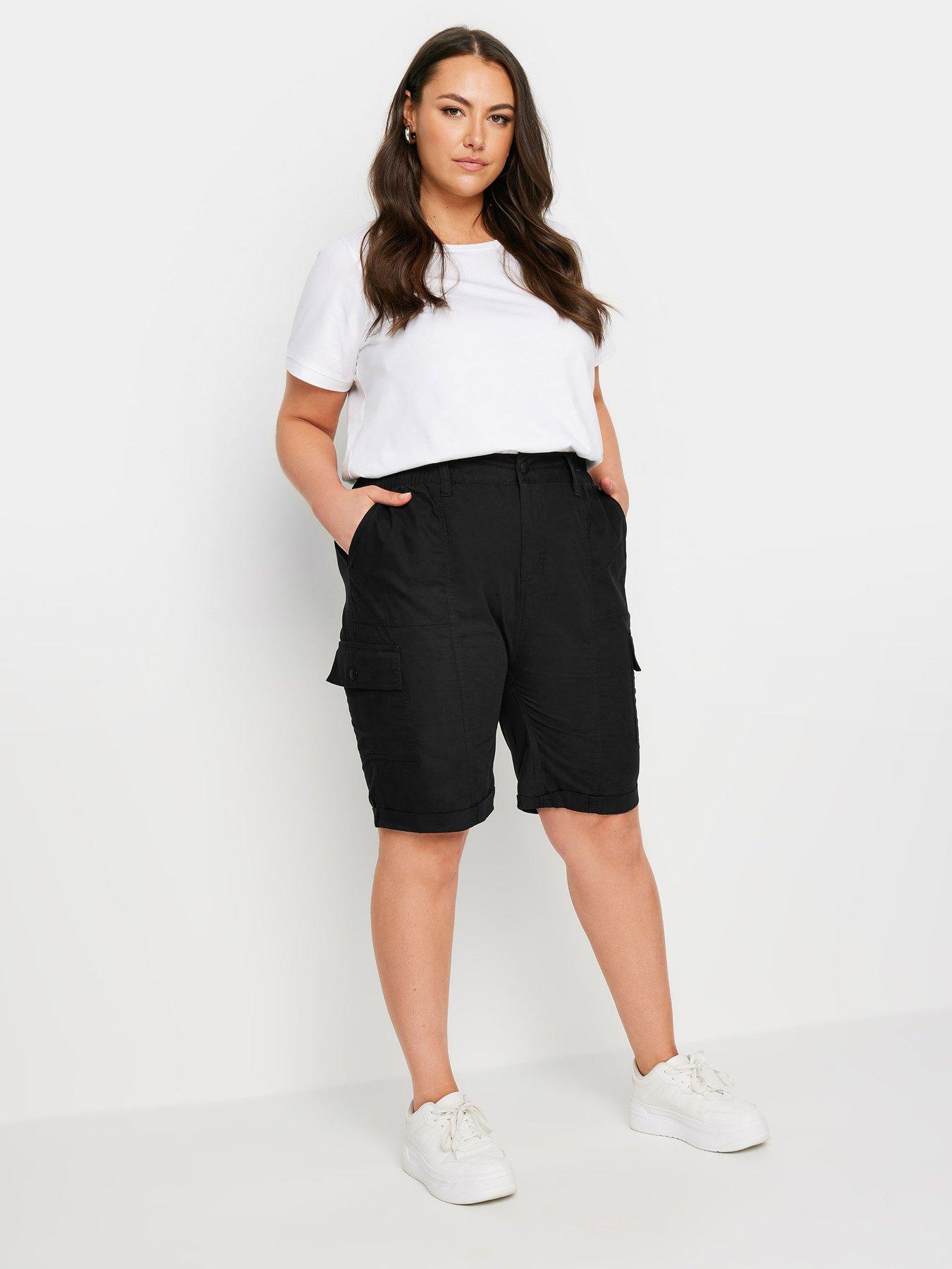 yours-curve-longline-cargo-elastic-waist-short-blackback