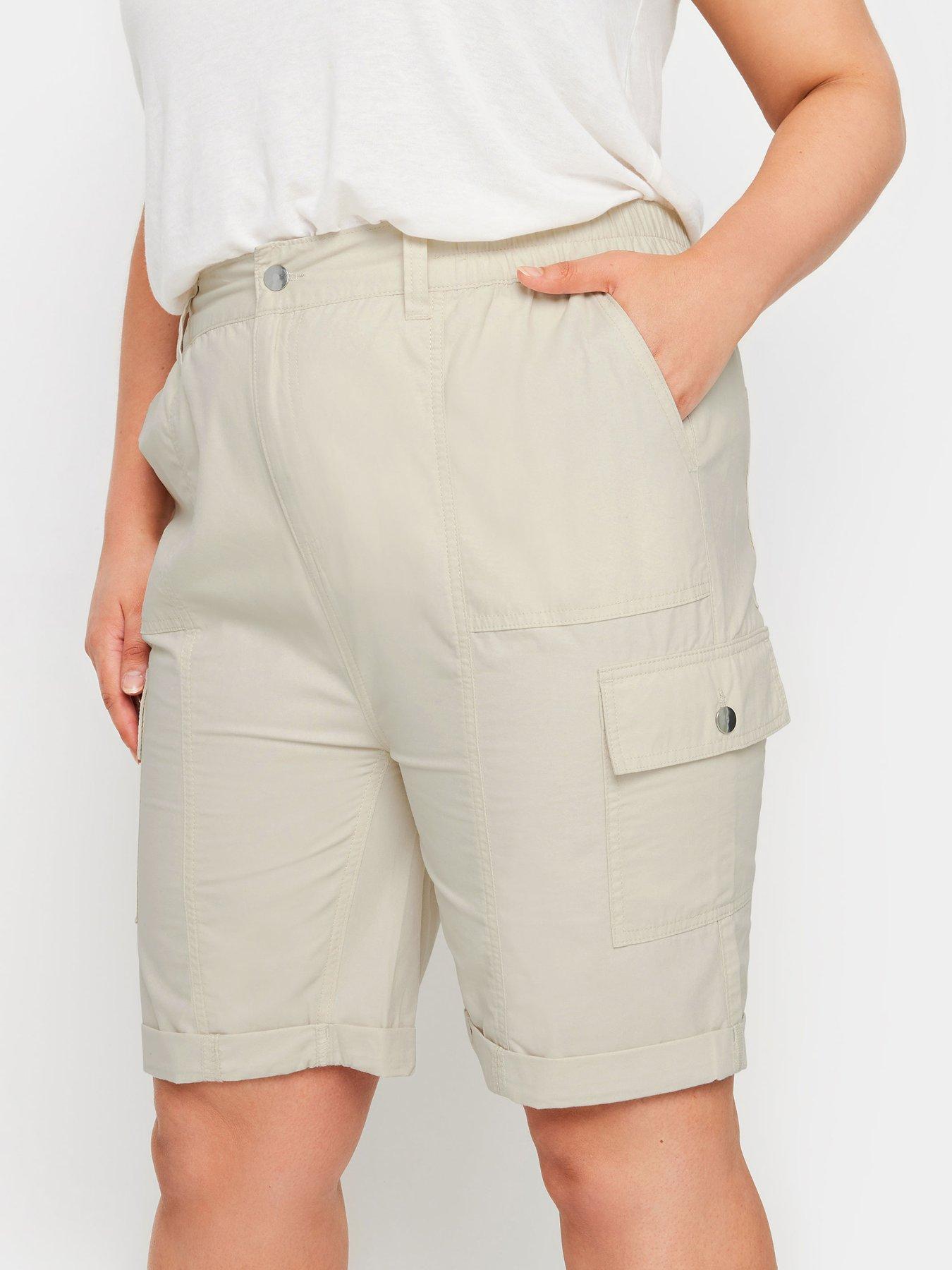 yours-curve-longline-cargo-elastic-waist-short-naturaloutfit