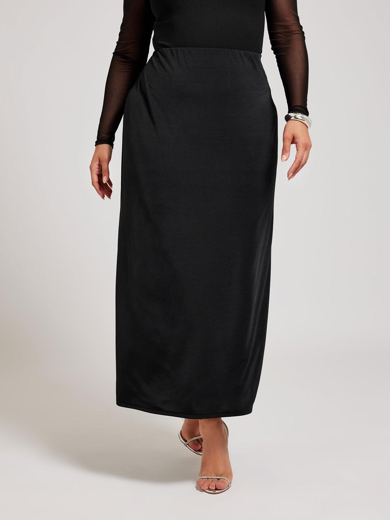 yours-curve-slinky-column-skirt-black