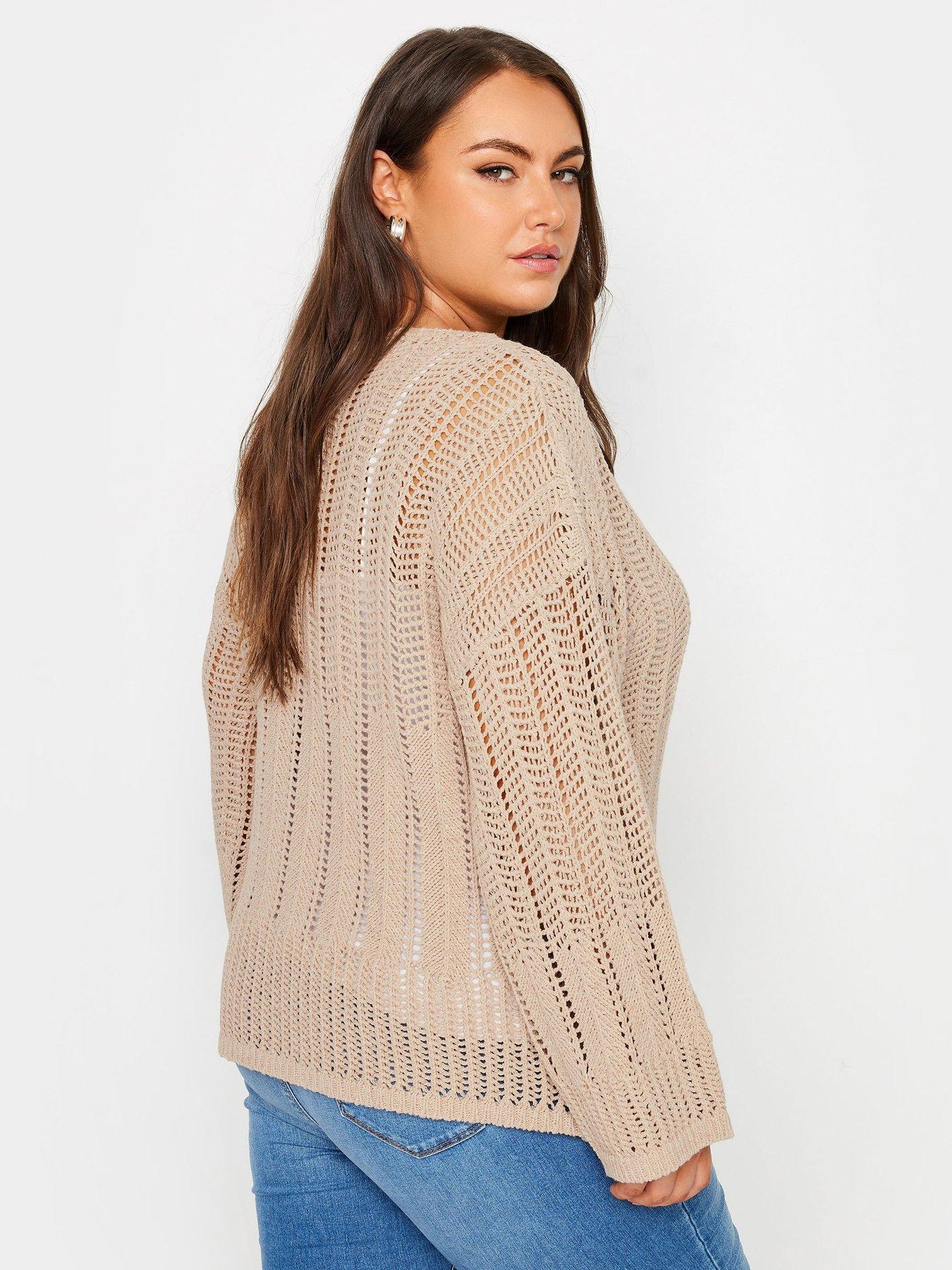 yours-curve-flare-sleeve-pointelle-jumper-naturalstillFront