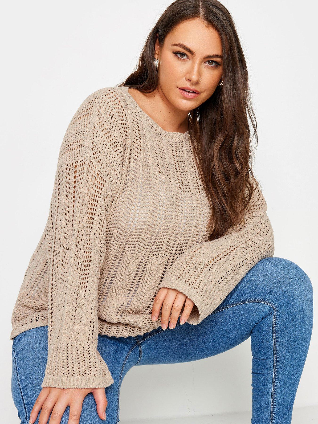 yours-curve-flare-sleeve-pointelle-jumper-naturaloutfit