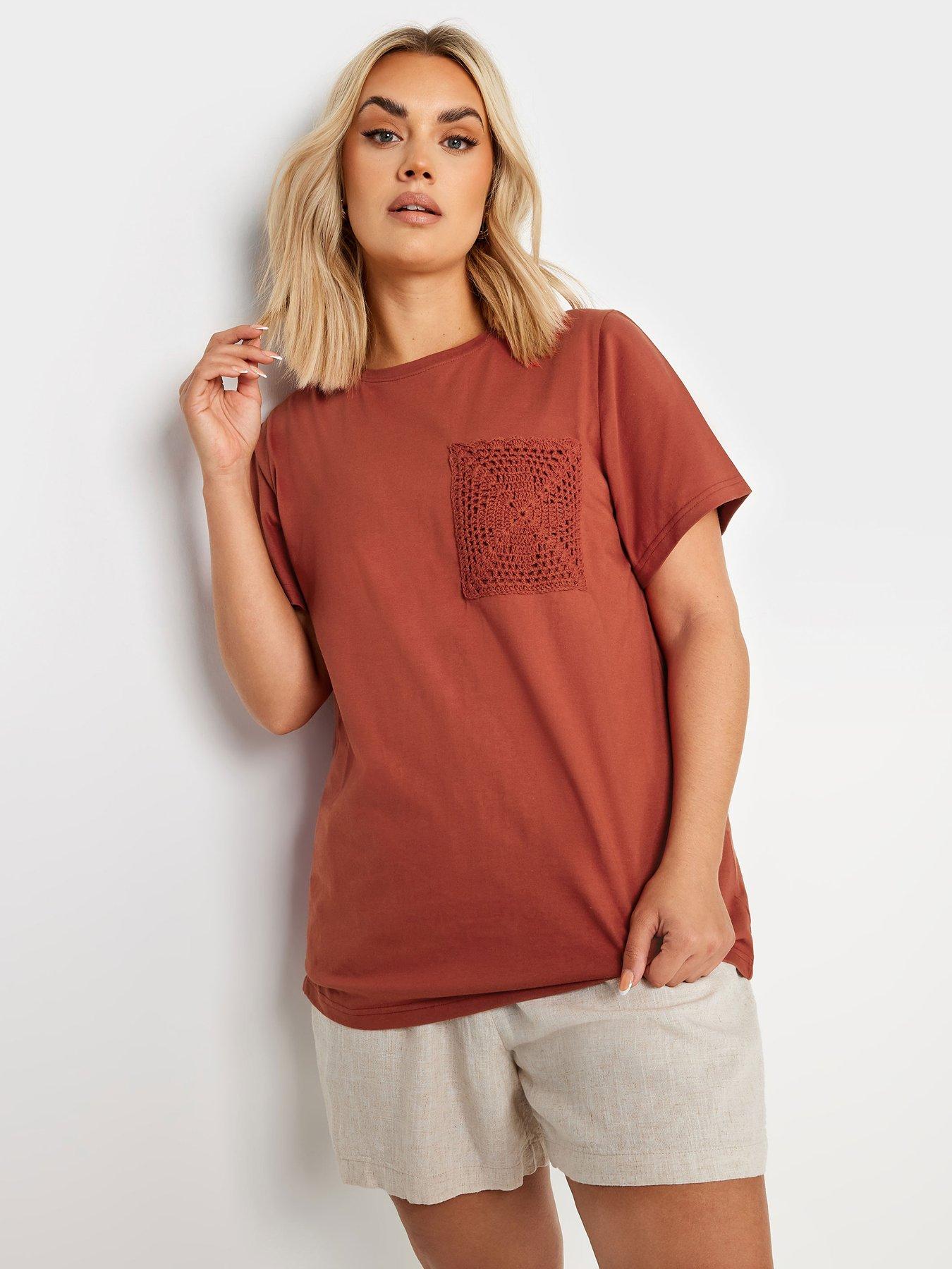 yours-curve-crochet-pocket-t-shirt-ochre