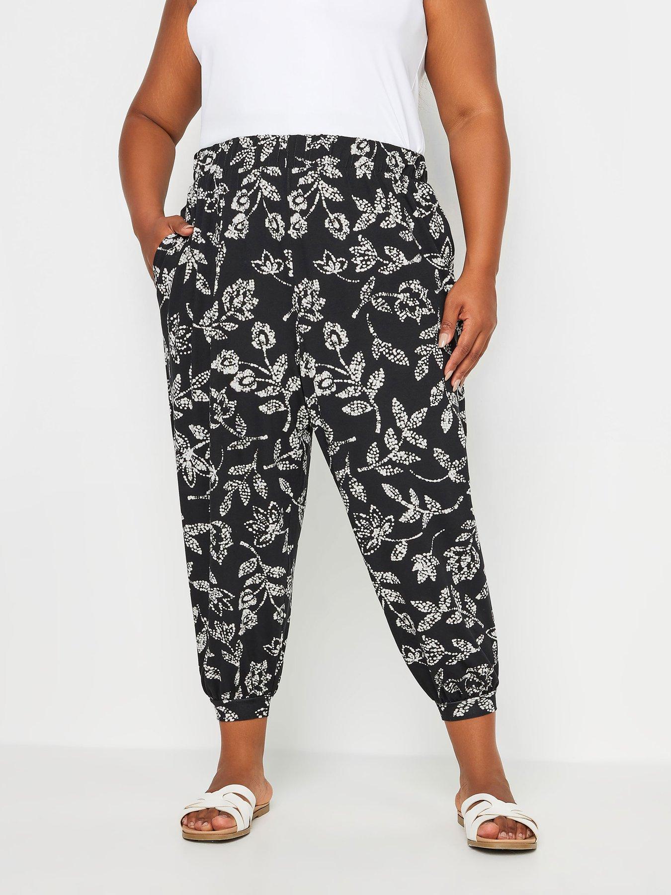 yours-curve-crop-harem-trousers-black