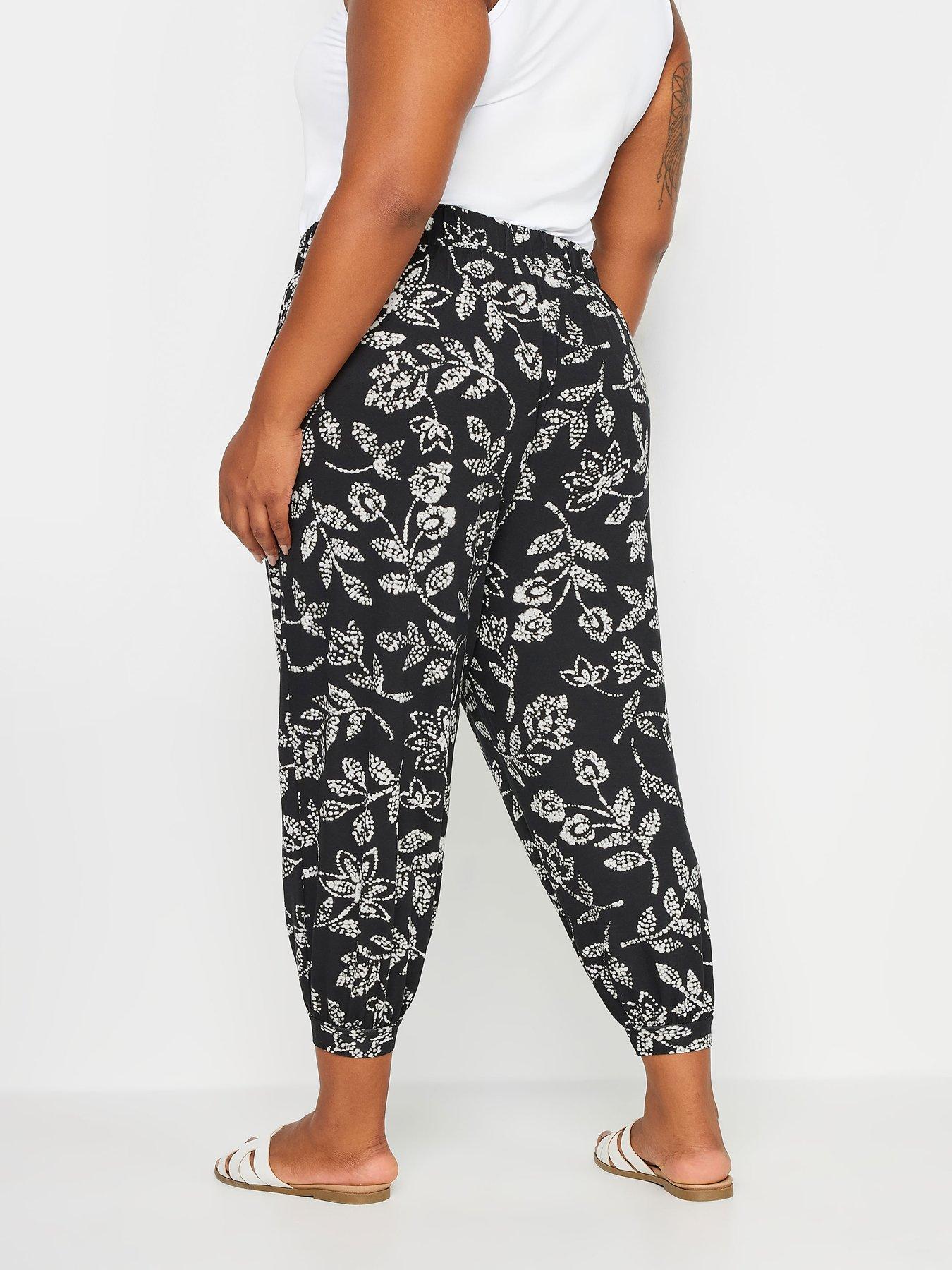 yours-curve-crop-harem-trousers-blackstillFront