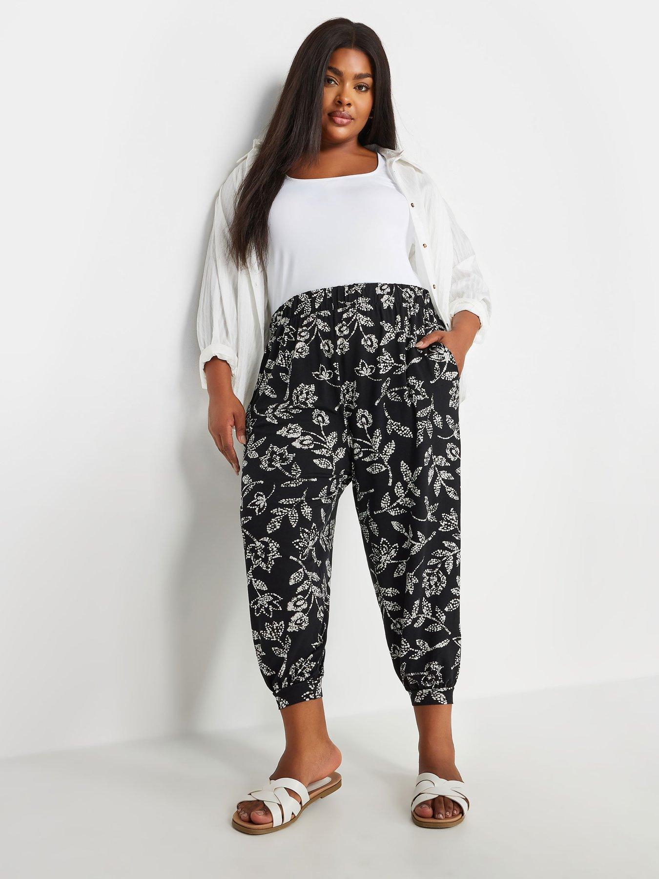 yours-curve-crop-harem-trousers-blackback