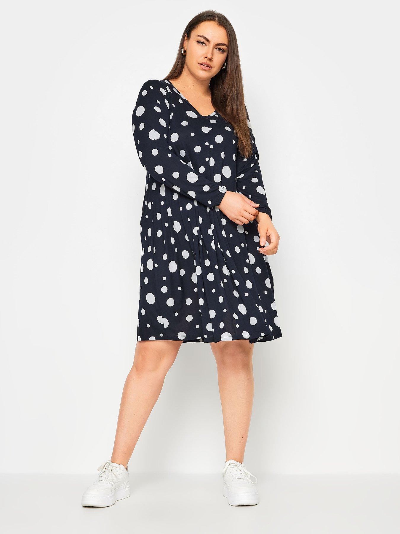 yours-curve-dot-printed-mini-dress-bluefront