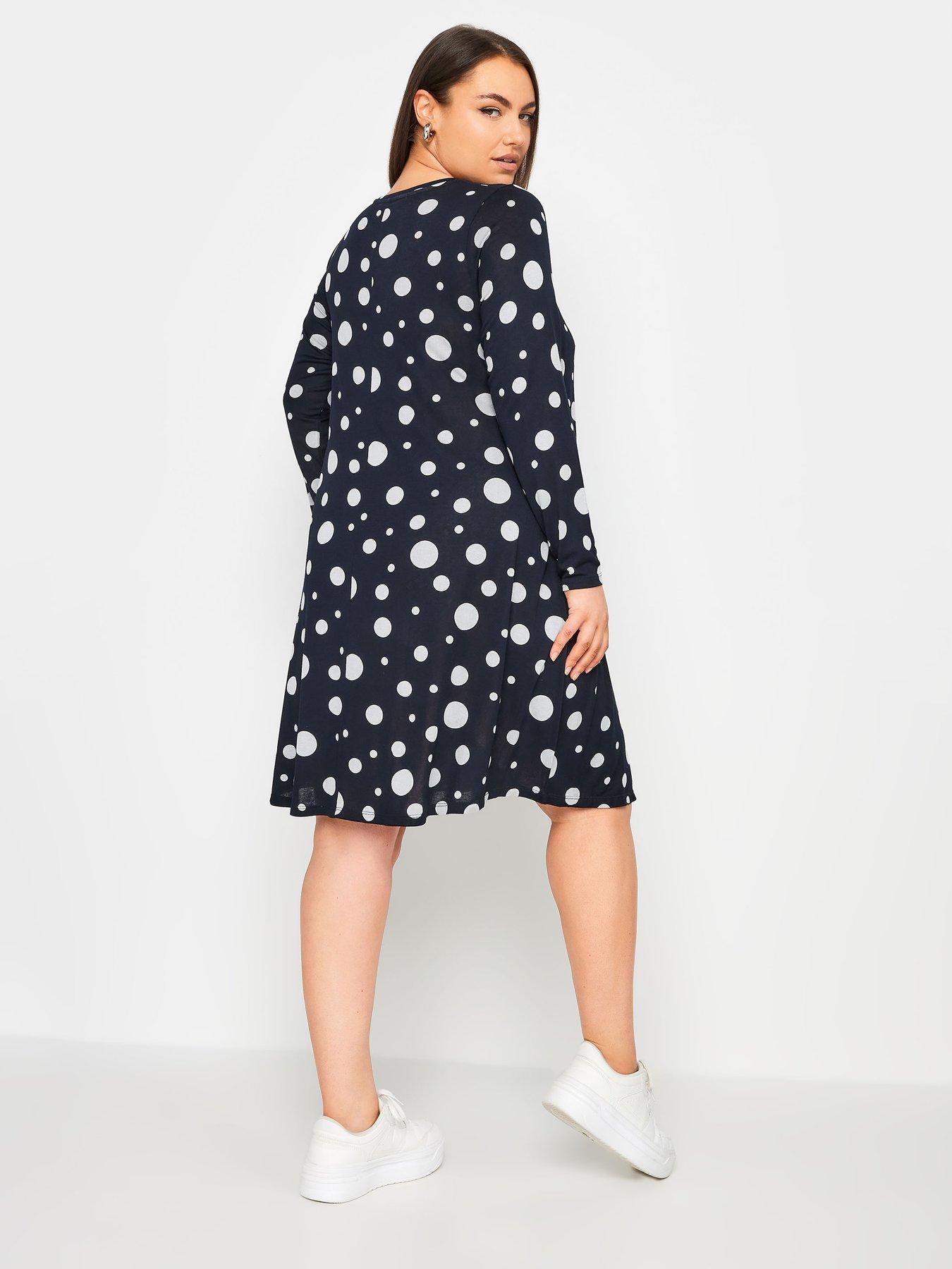 yours-curve-dot-printed-mini-dress-bluestillFront