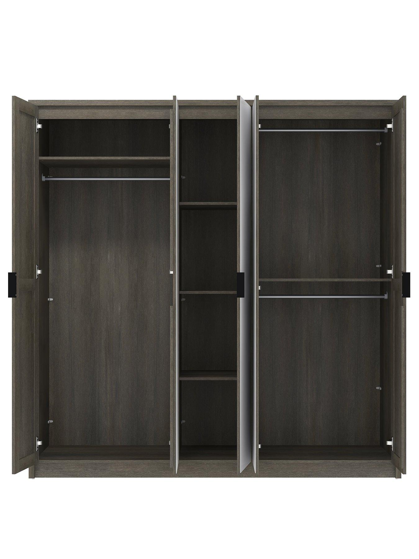 very-home-chevry-5-door-mirrored-wardrobe-greynbspoakdetail