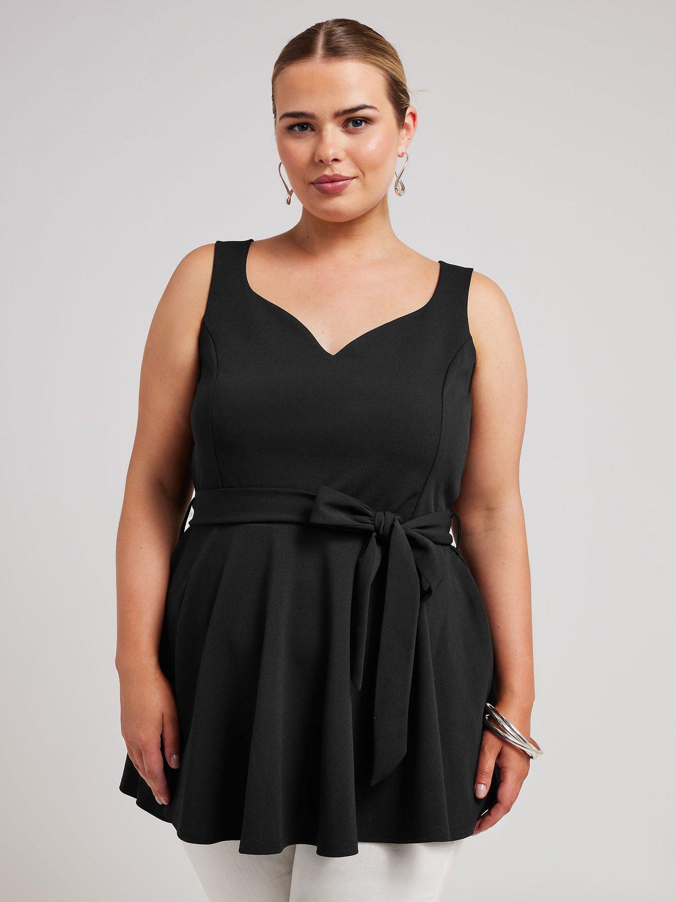 yours-curve-sweetheart-peplum-top-black