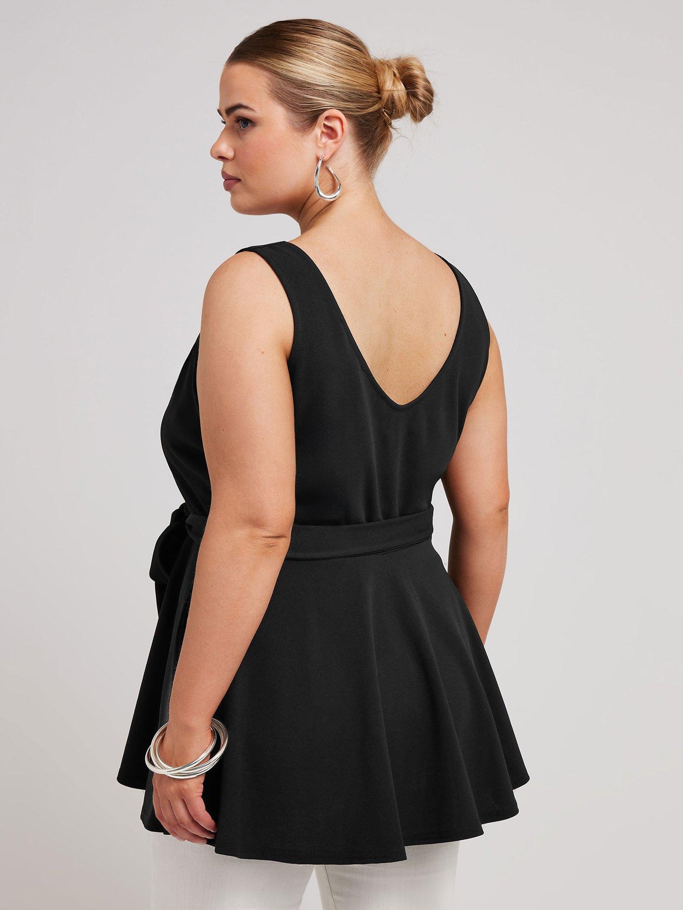 yours-curve-sweetheart-peplum-top-blackstillFront