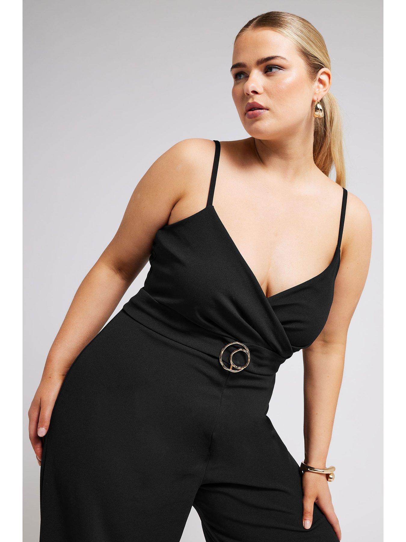 yours-curve-buckle-wrap-jumpsuit-blackback