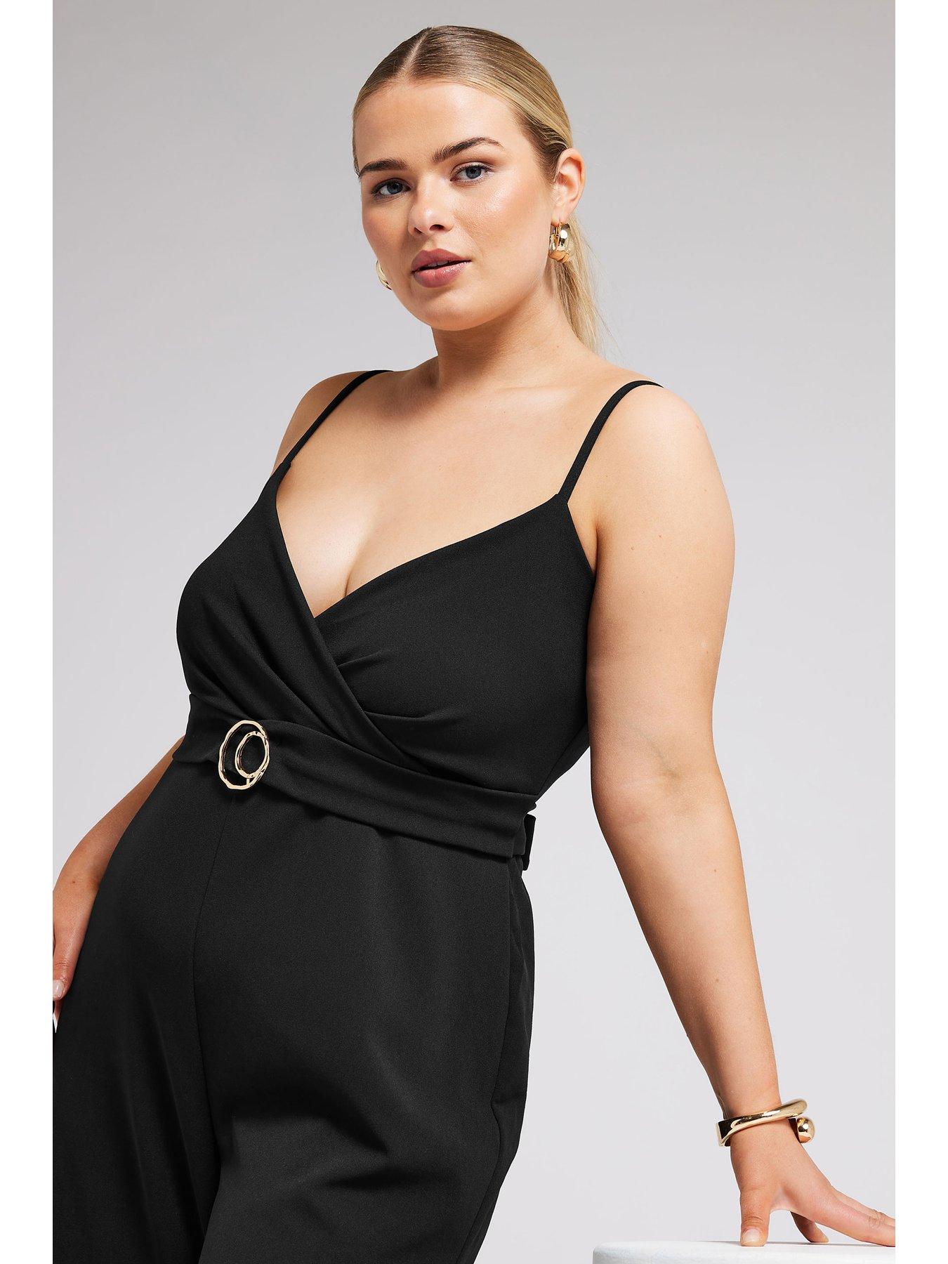 yours-curve-buckle-wrap-jumpsuit-blackoutfit