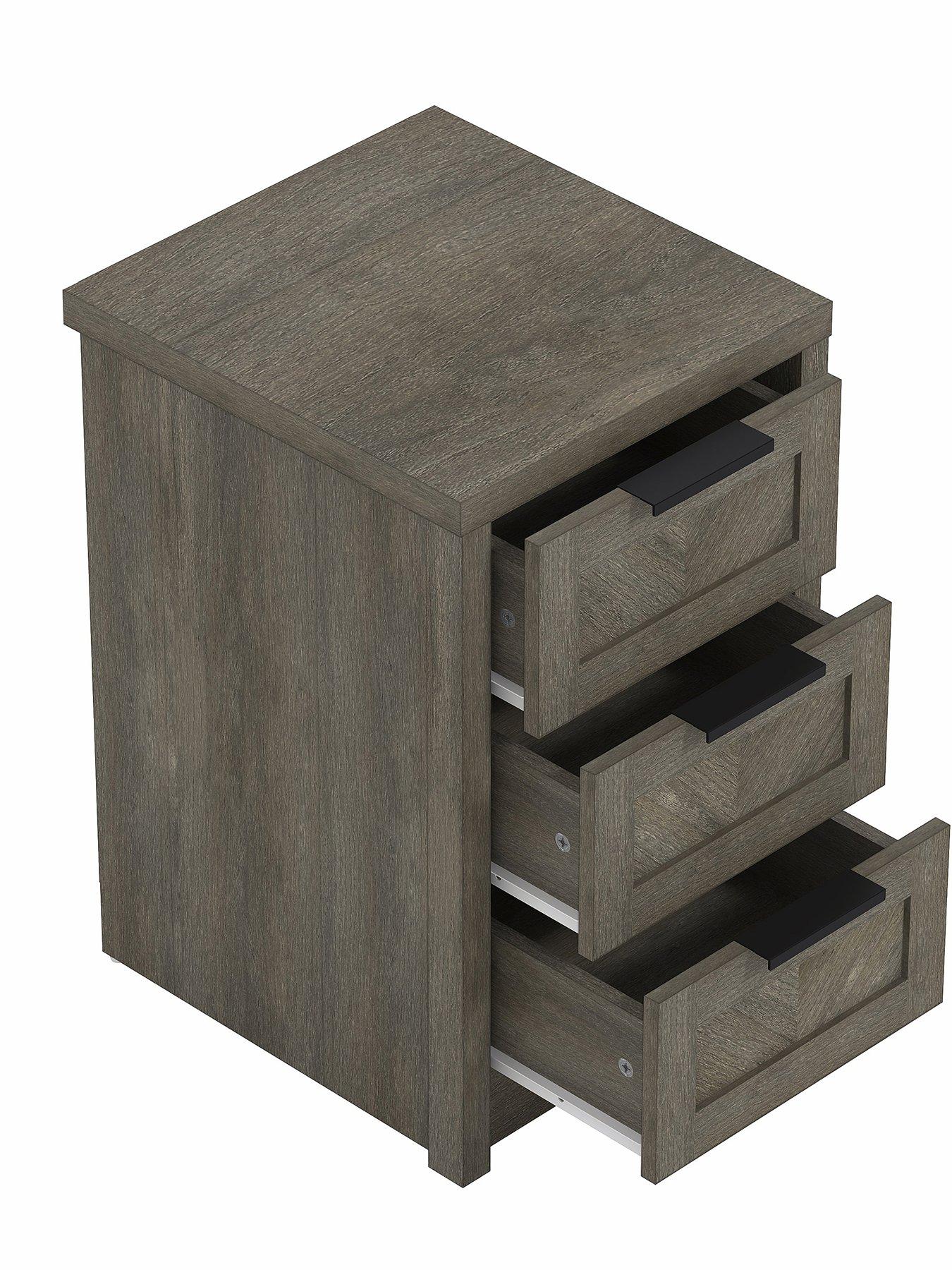 very-home-chevry-3-drawer-bedside-chest-greynbspoakoutfit