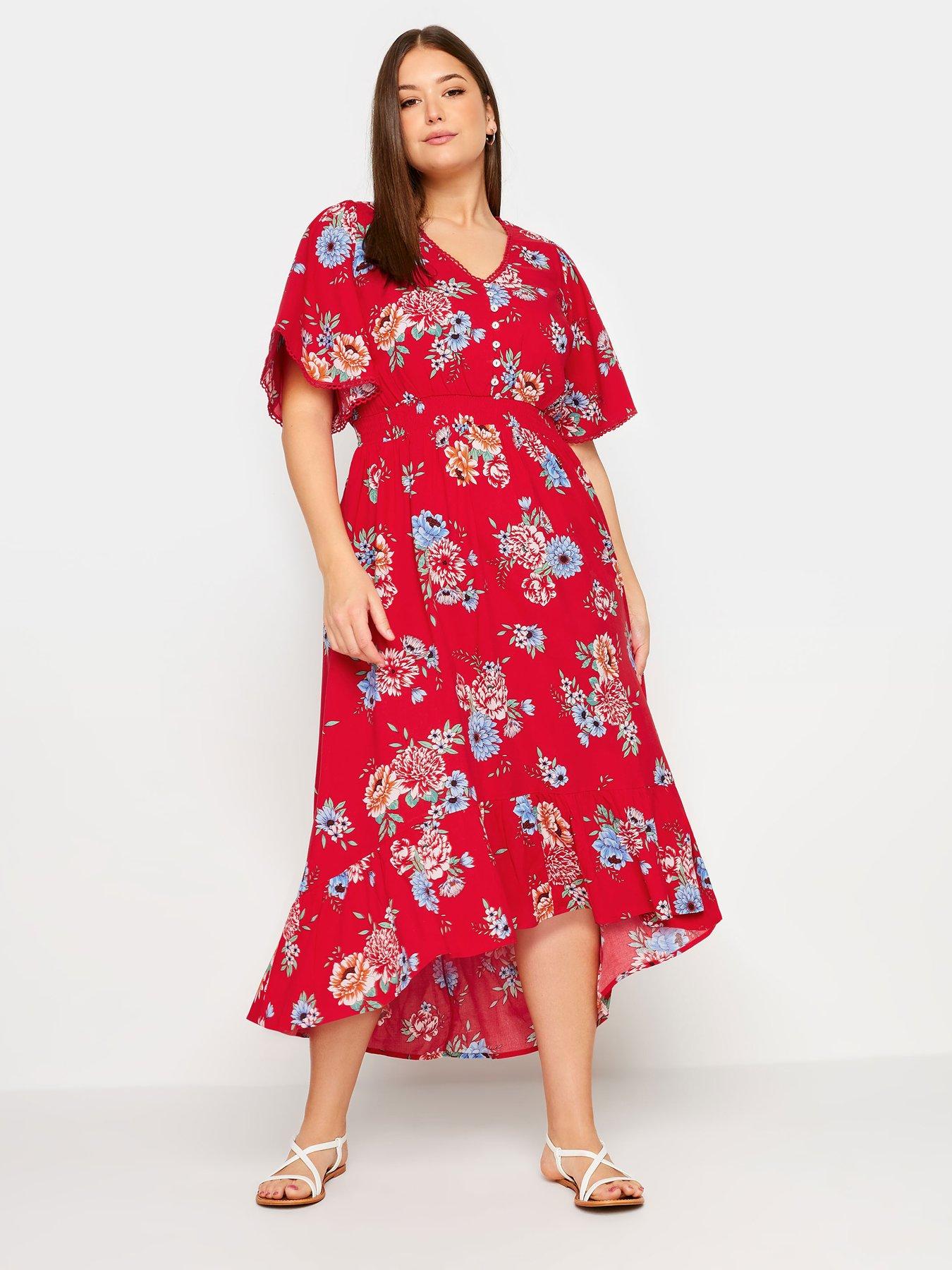 yours-curve-high-low-dress-red