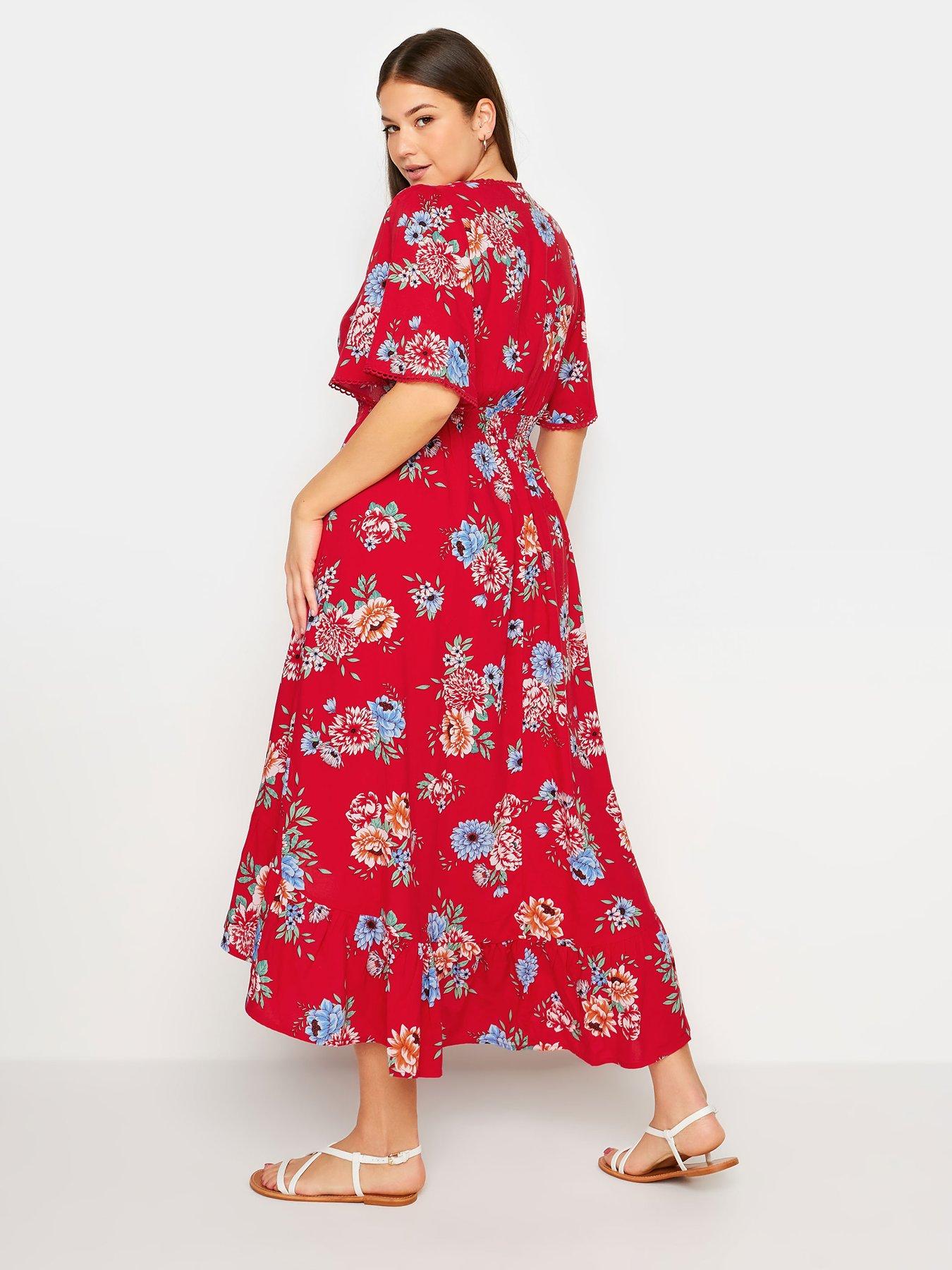 yours-curve-high-low-dress-redstillFront