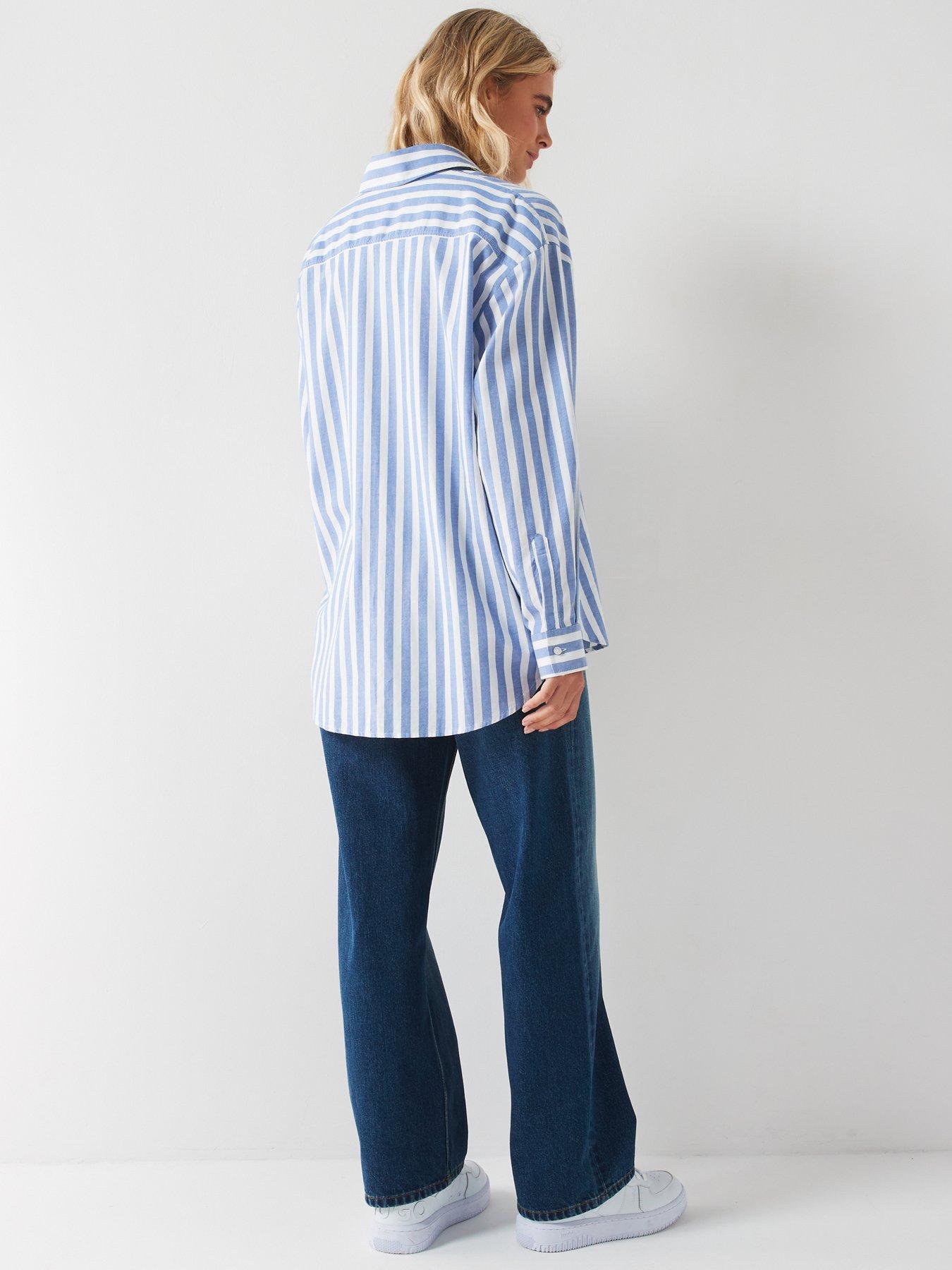 hugo-elisana-long-sleeve-stripe-shirt-multistillFront