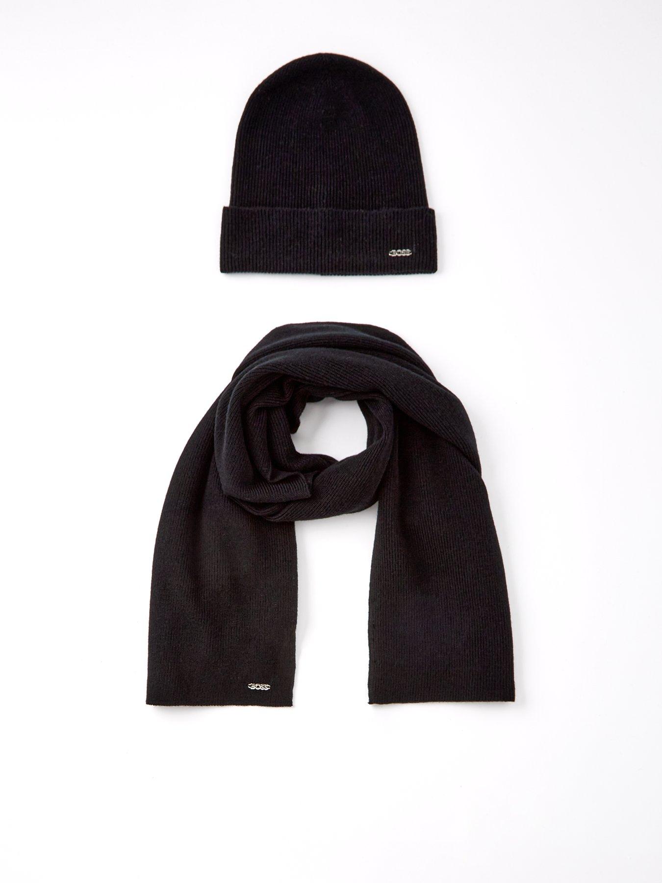 Image 1 of 4 of BOSS Livi Beanie And Scarf Gift Set - Black