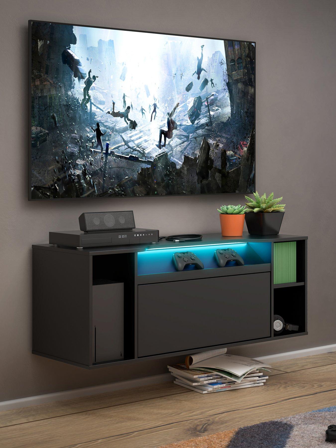 very-home-dylan-wall-mountednbspmediagaming-unit-with-led-lightingnbsp--black