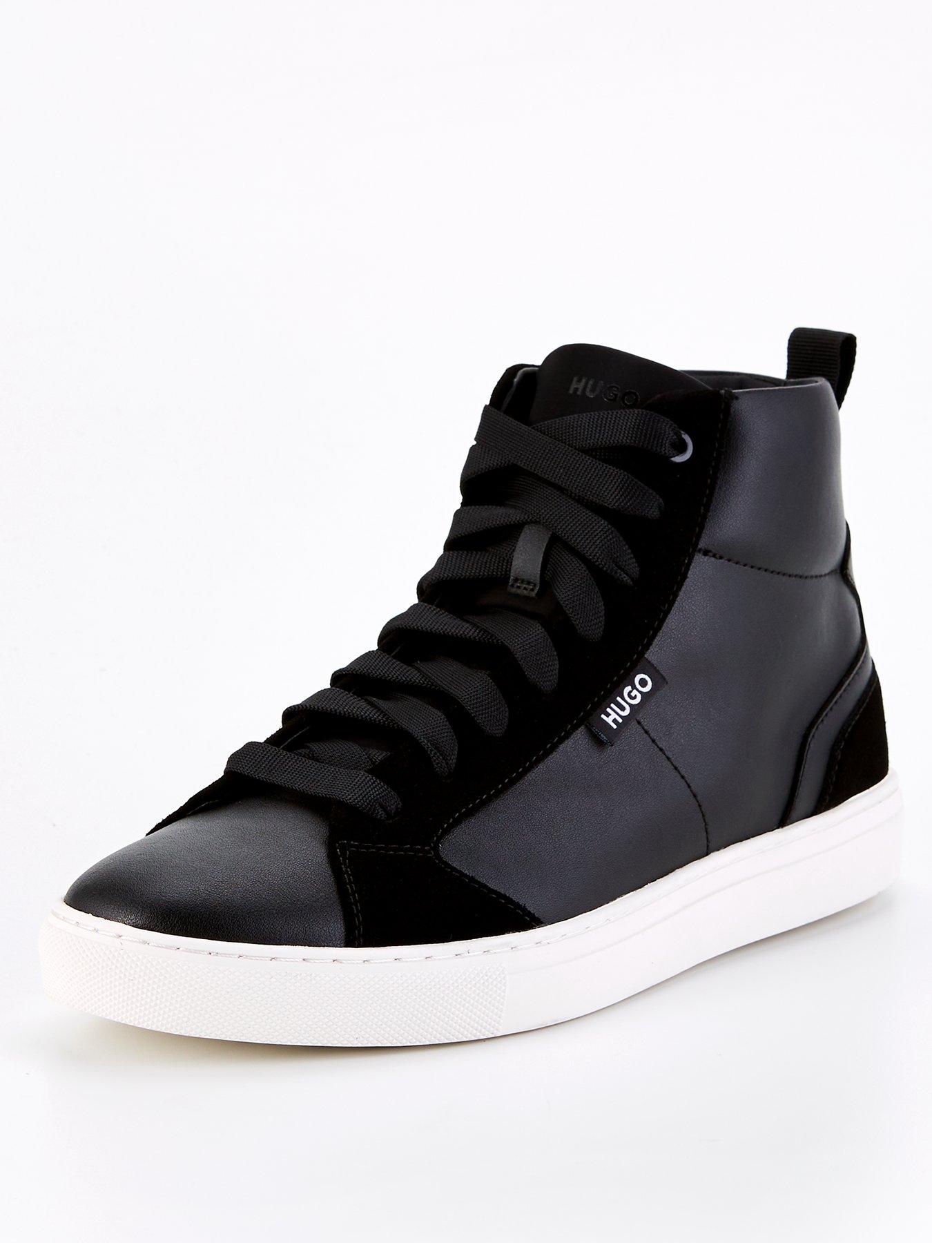 hugo-morrie-high-top-trainer-blackstillFront