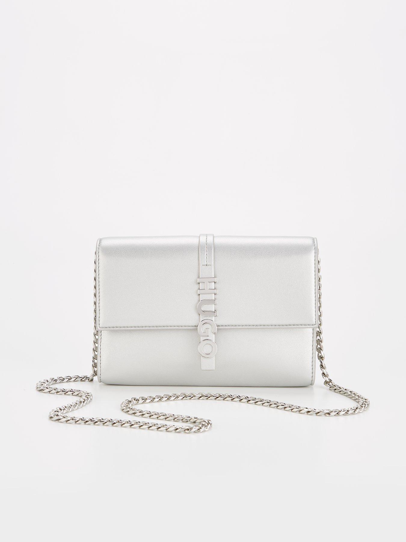 hugo-mel-clutch-chain-bag-grey