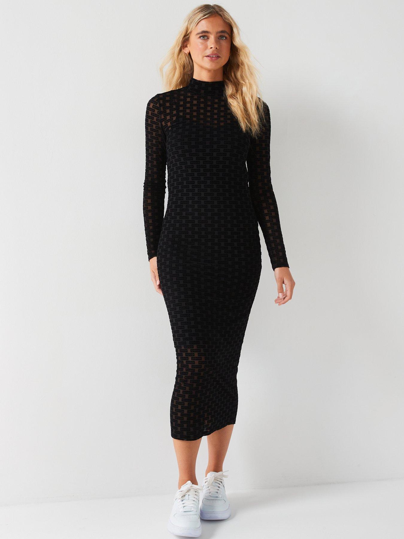 hugo-nomy-logo-mesh-jersey-midi-dress-blackback