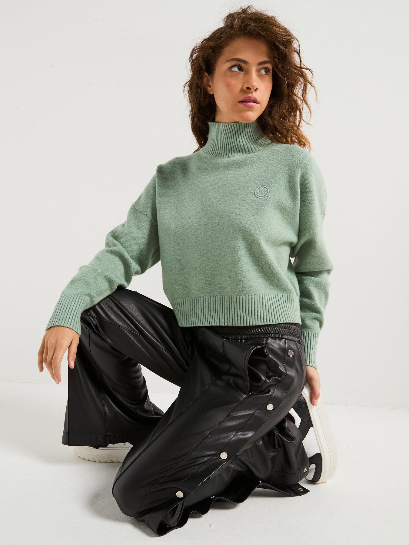 Image 4 of 6 of HUGO Sesty High Neck Knitted Jumper - Green