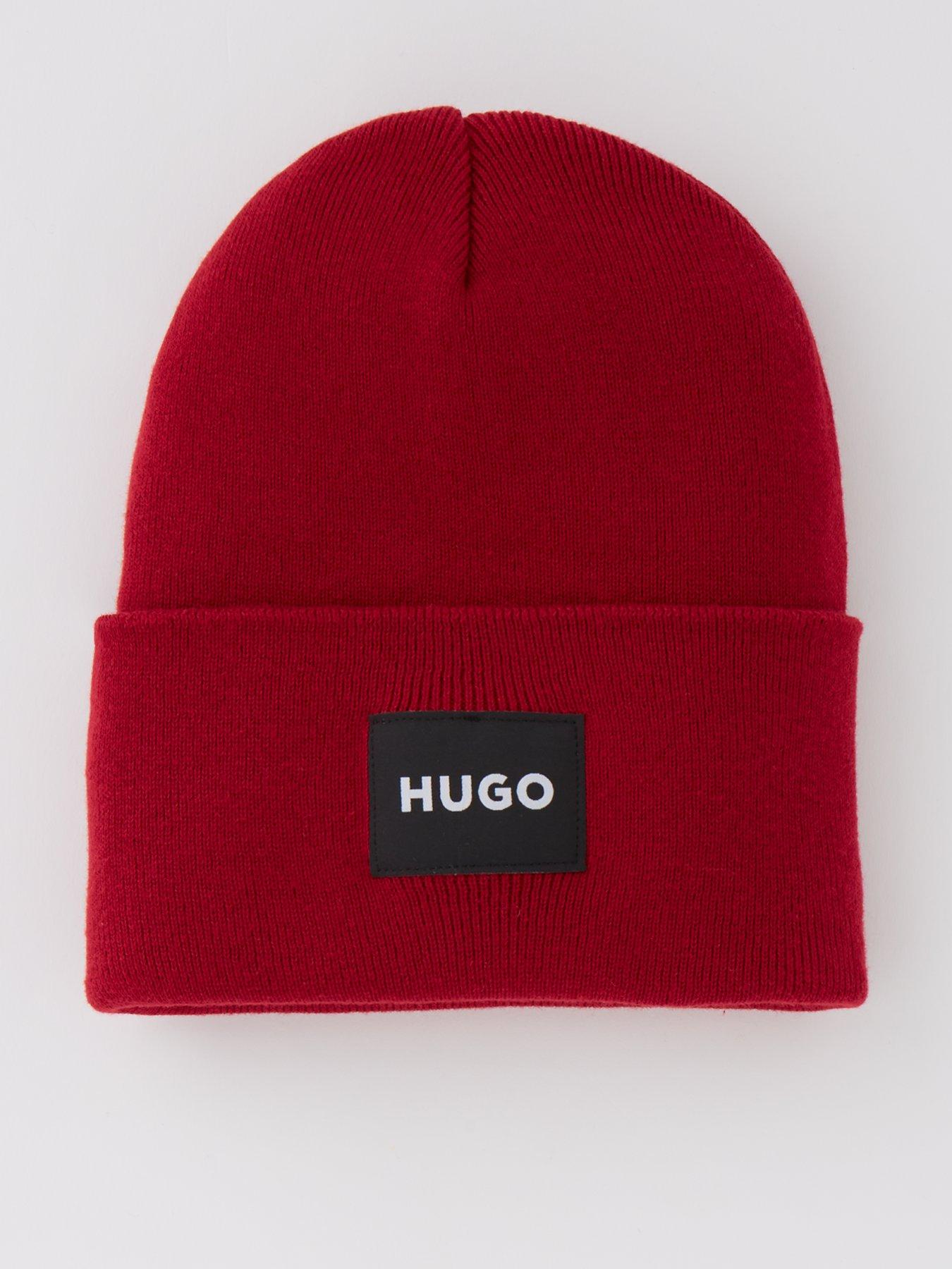 hugo-saretty-logo-beanie-hat-pink