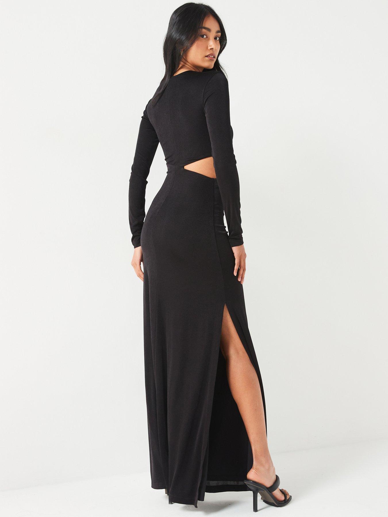 hugo-naveria-long-sleeve-maxi-dress-blackstillFront