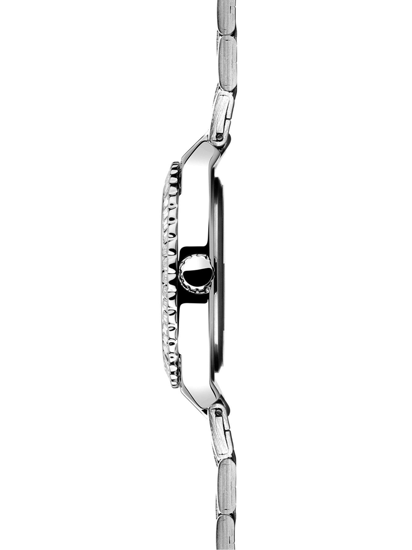 Image 4 of 6 of Sekonda Womens Margot Silver Stainless Steel Bracelet with Stone Set Bezel and White Dial Analogue Watch