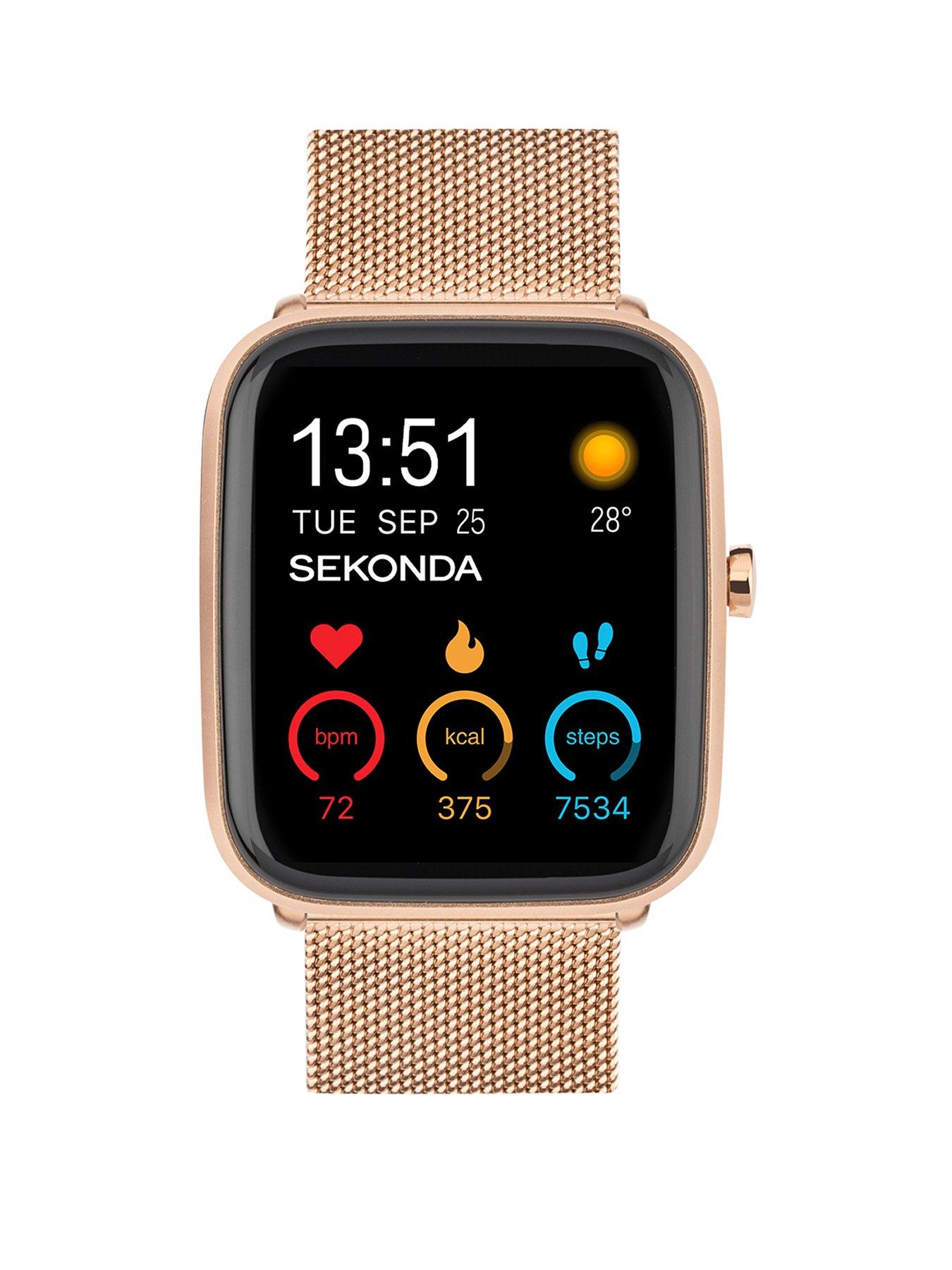 Sekonda Sekonda Unisex Motion Plus Rose Gold Mesh Stainless Steel Bracelet Smartwatch