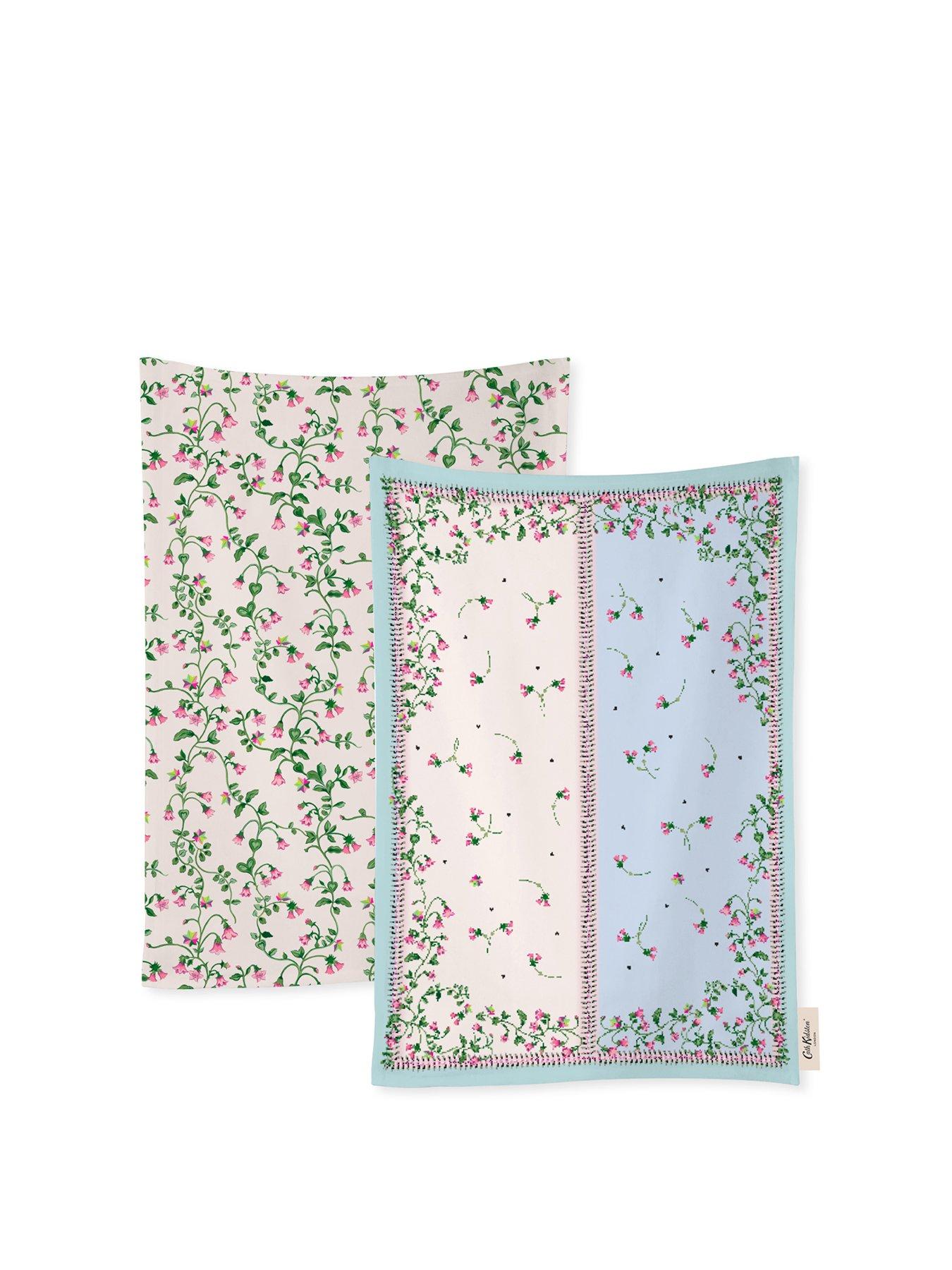 undefined Twin Flowers Set of 2 Cotton Tea Towels