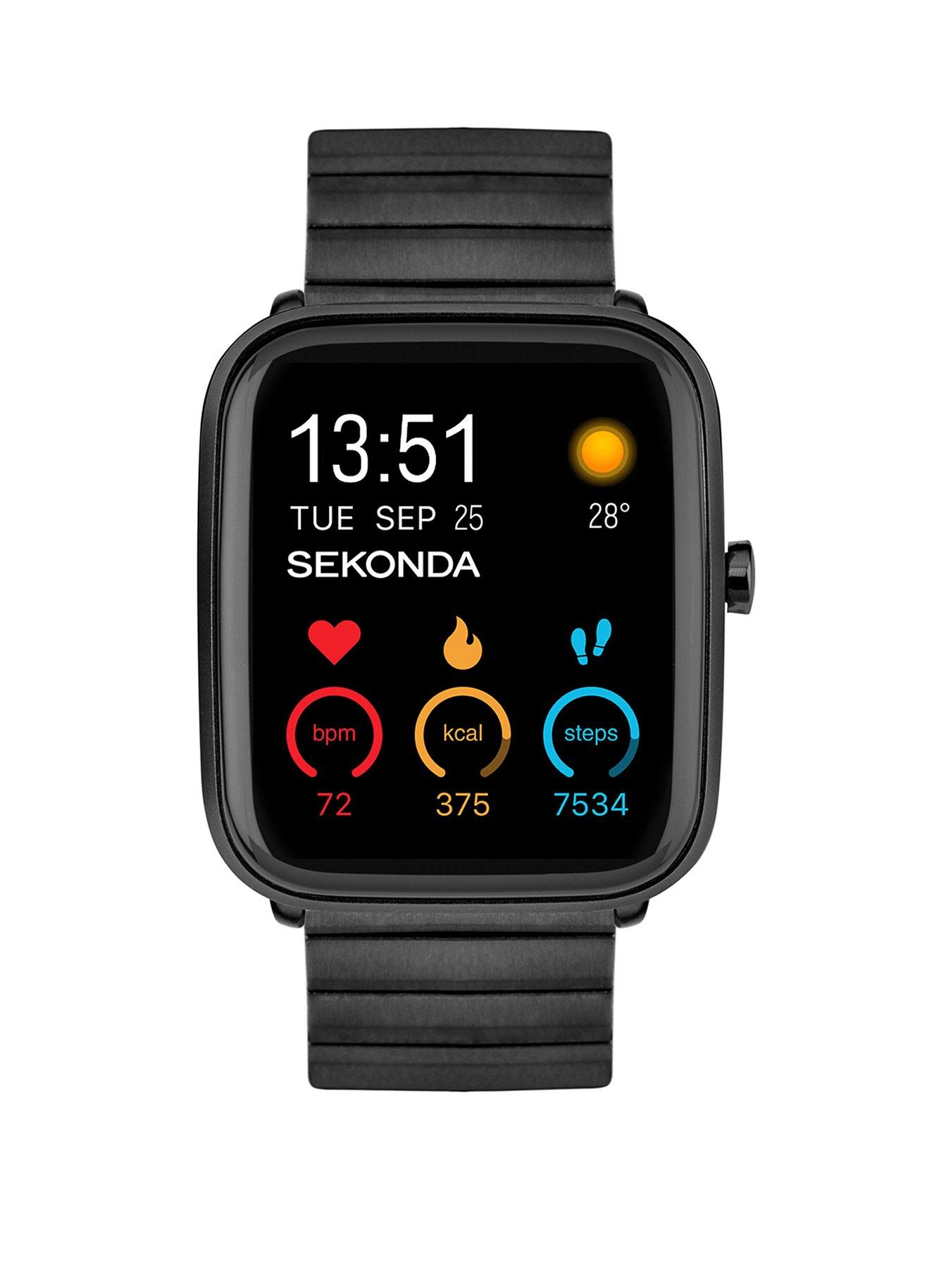 Sekonda Sekonda Unisex Motion Plus Black Stainless Steel Bracelet Smartwatch