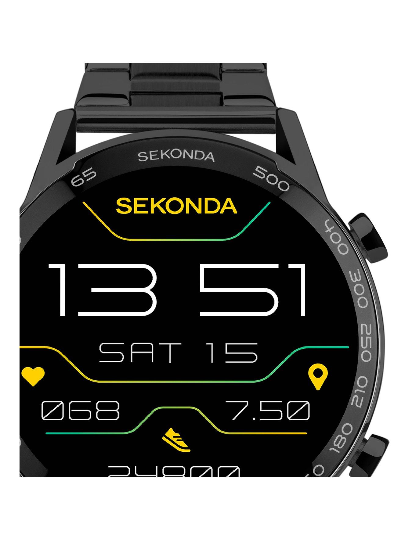 sekonda-sekonda-mens-active-plus-black-stainless-steel-bracelet-smartwatchstillFront