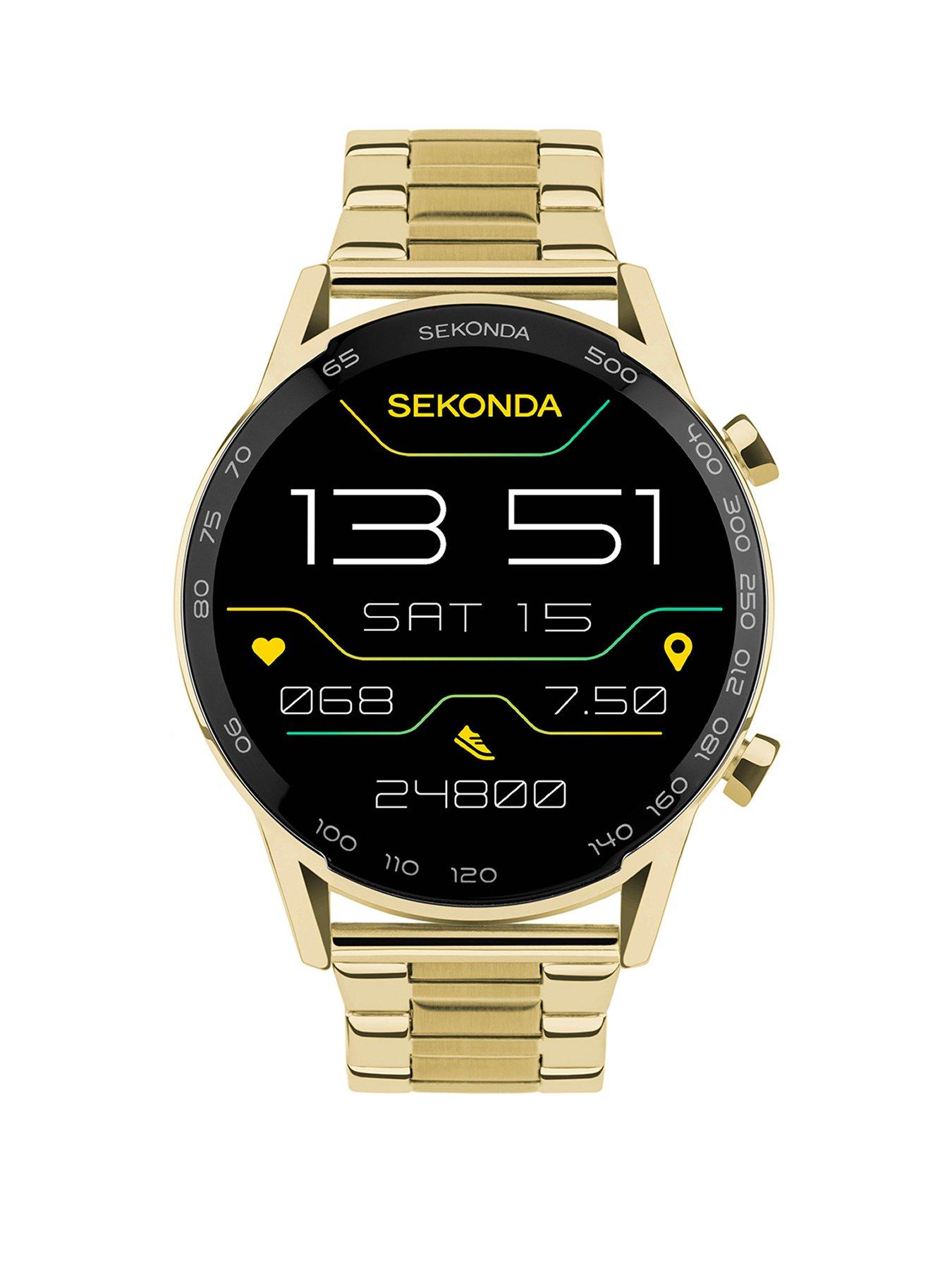 undefined Sekonda Mens Active Plus Gold Stainless Steel Bracelet Smartwatch