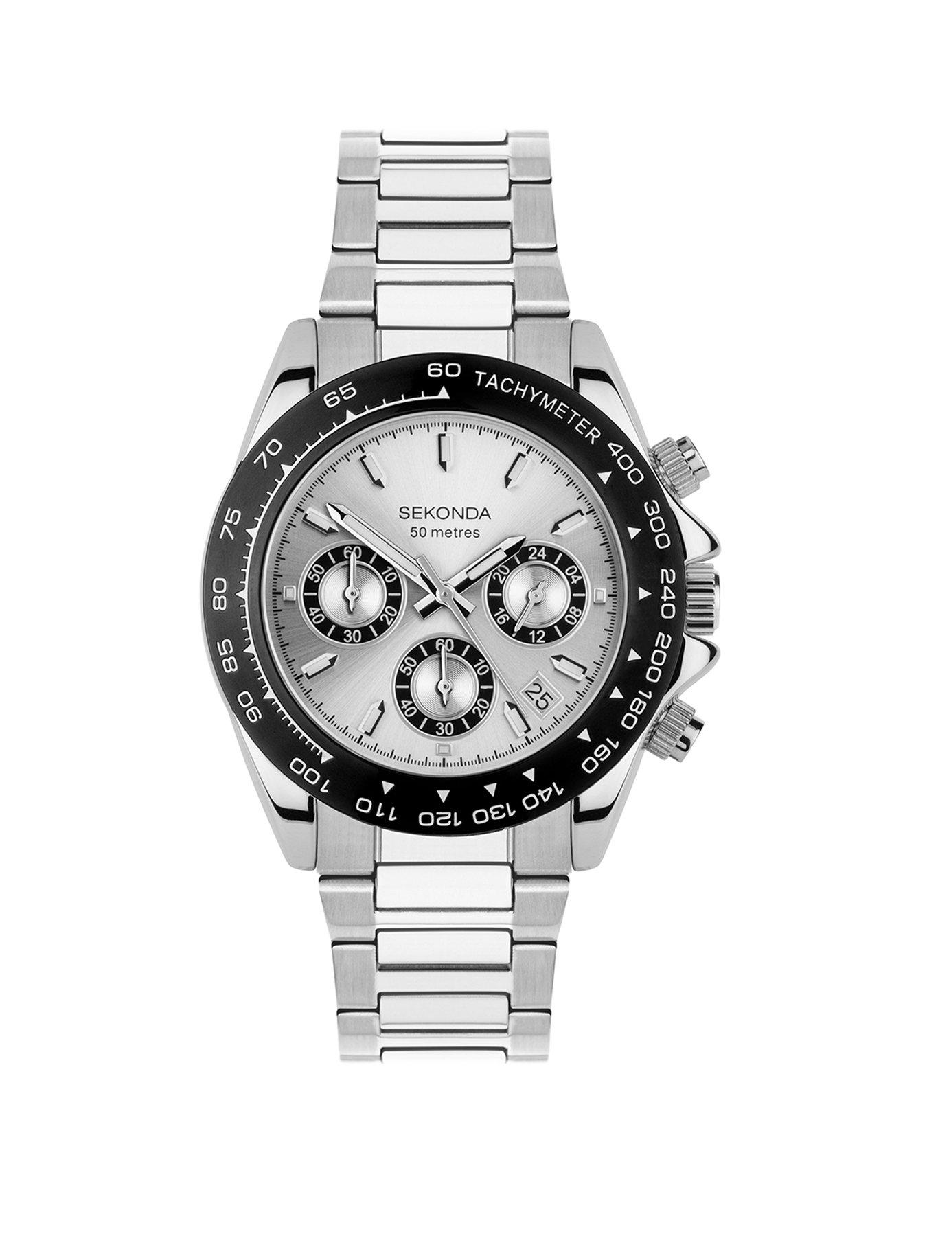 Sekonda Circuit Silver Stainless Steel Bracelet Chronograph Watch