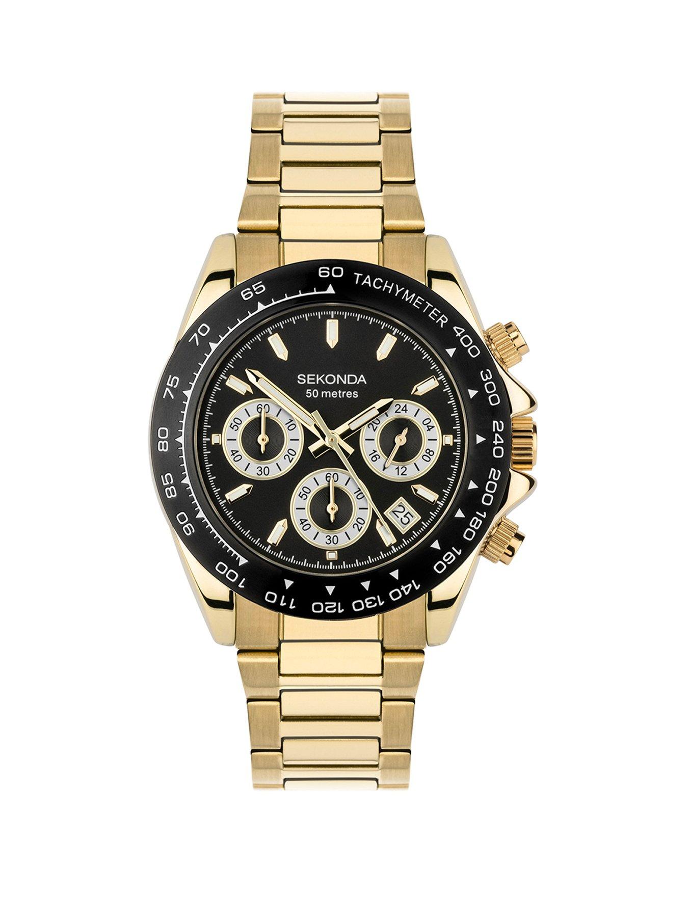 Sekonda Circuit Gold Stainless Steel Bracelet Chronograph Watch
