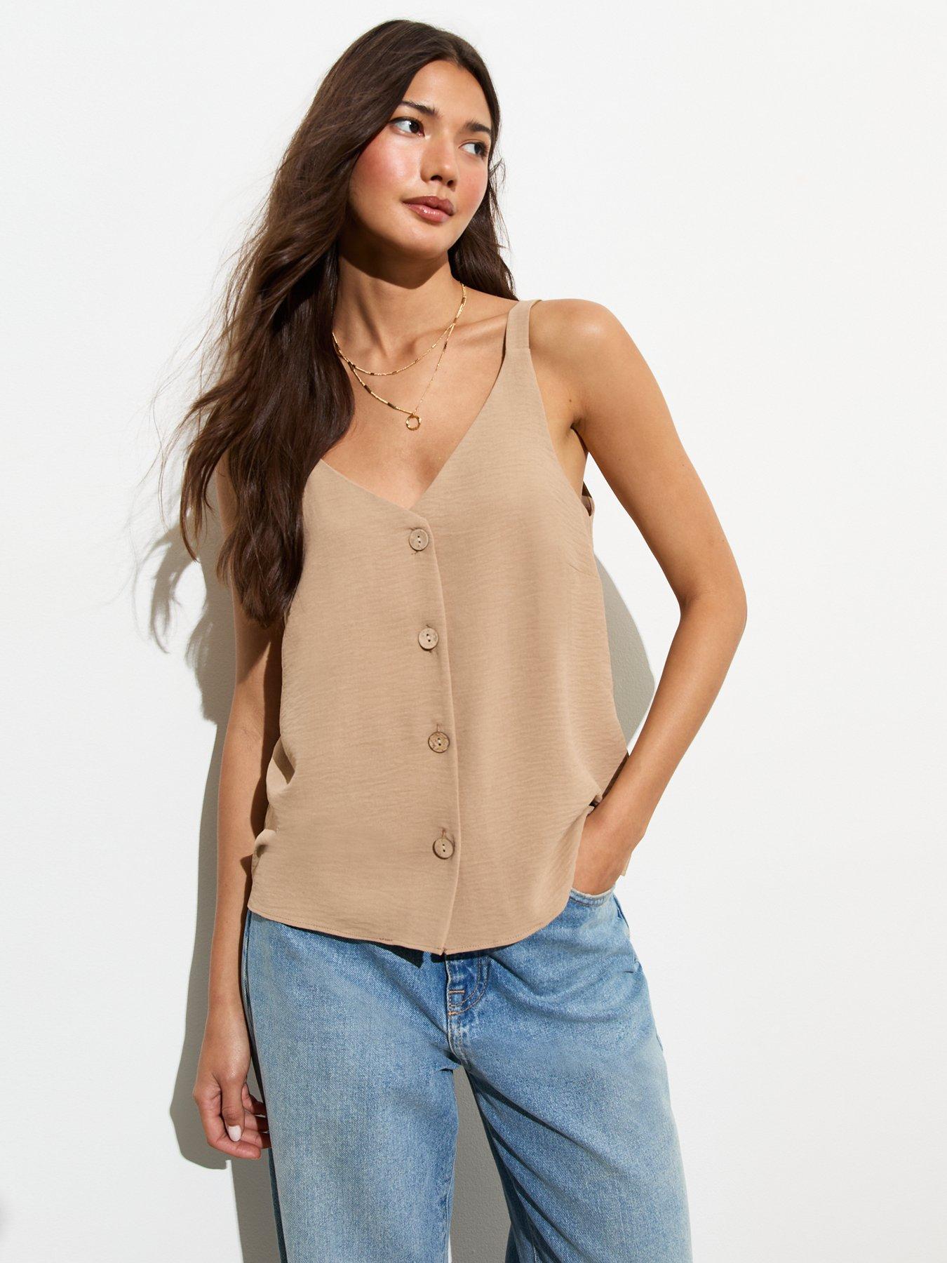 new-look-button-through-cami-top-light-brown