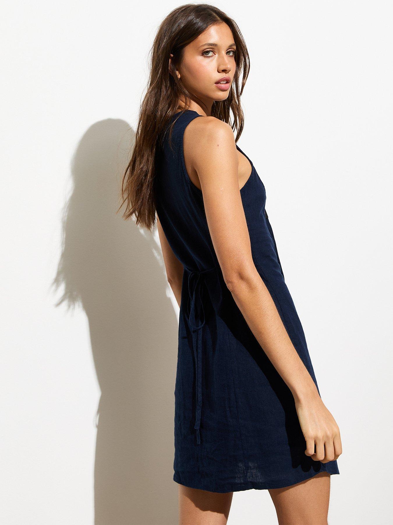 new-look-navy-buttoned-linen-blend-sleeveless-mini-dressstillFront