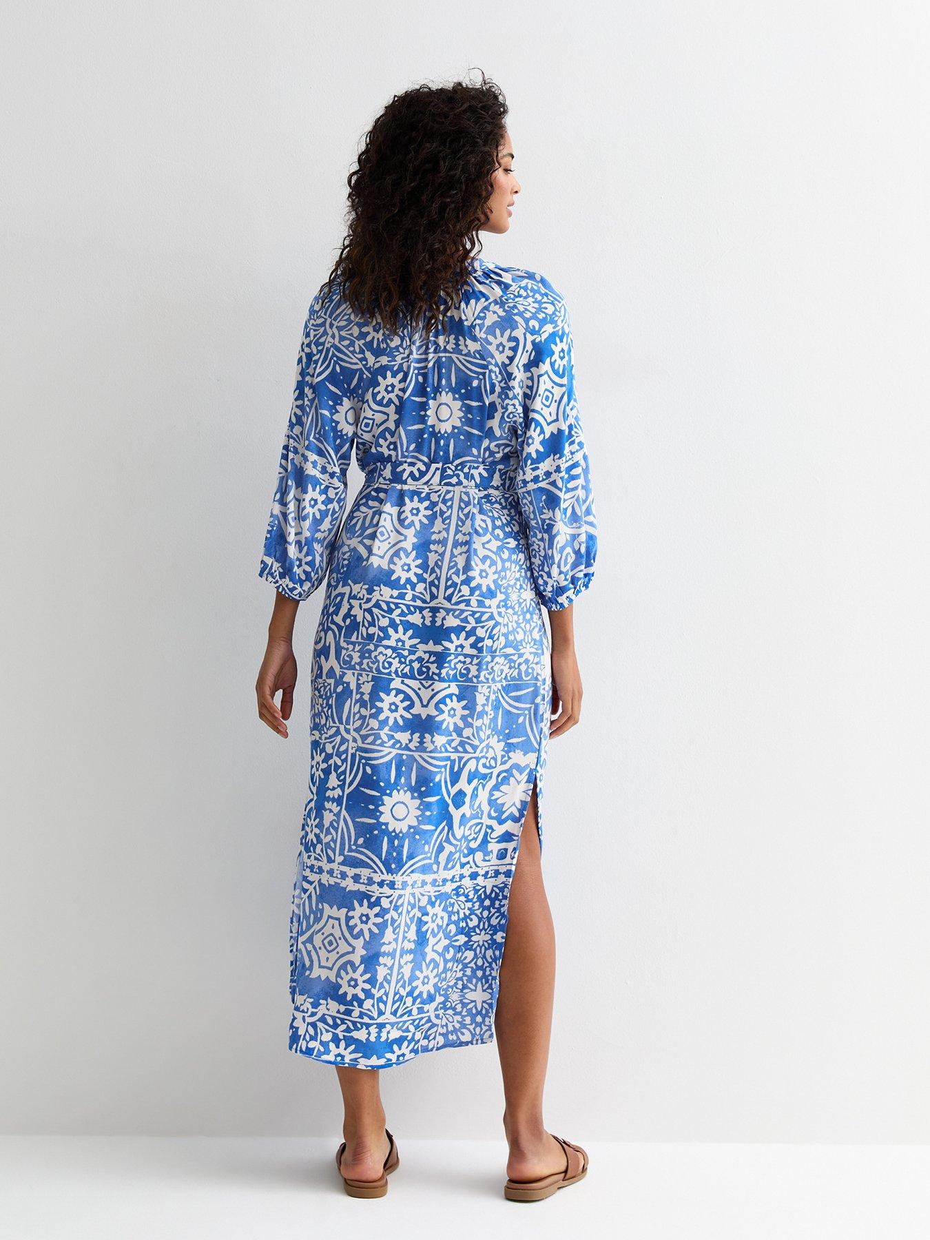 new-look-blue-tile-print-grandad-midi-shirt-dressstillFront