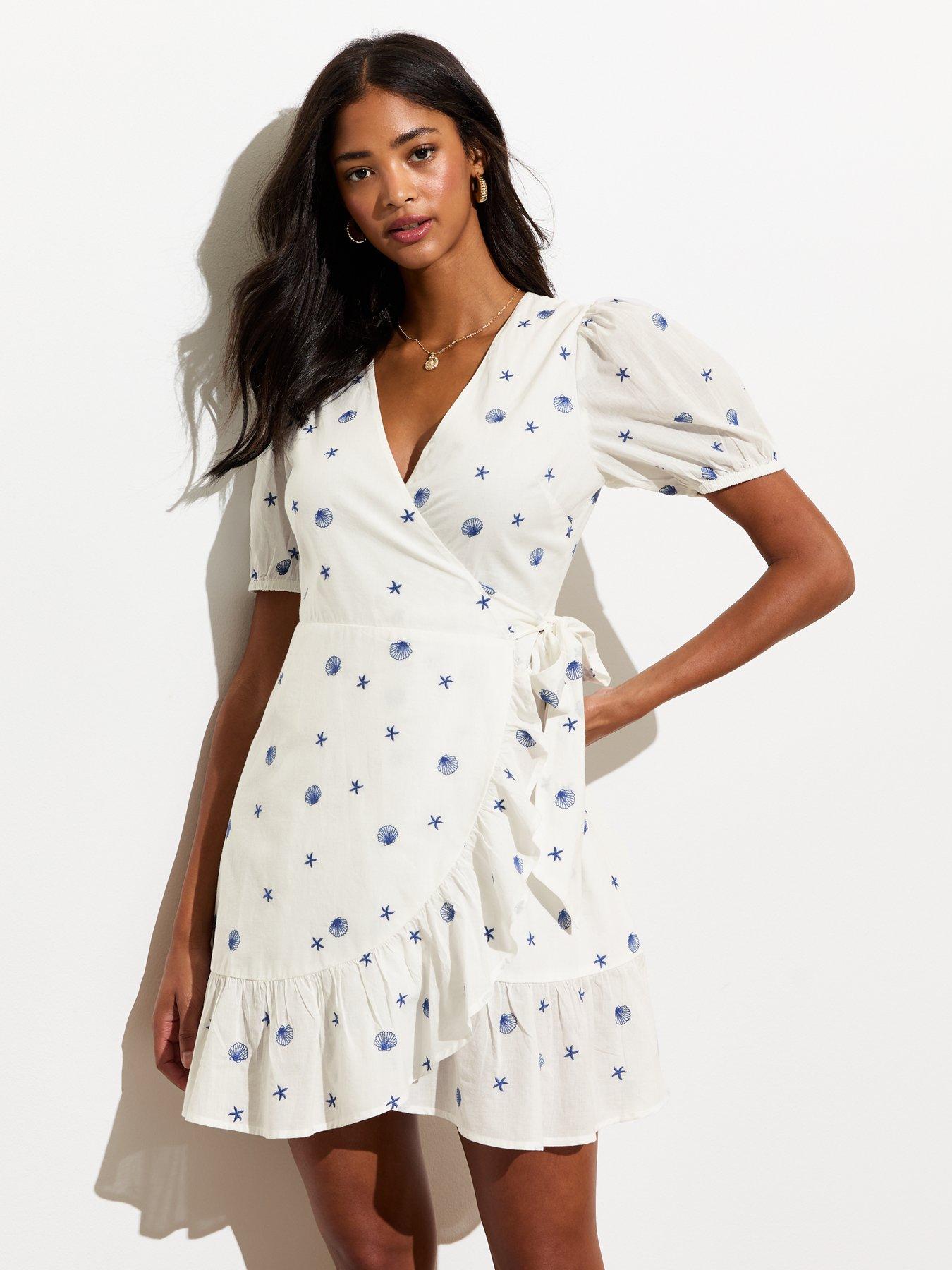 new-look-white-embroidered-cotton-wrap-mini-dress