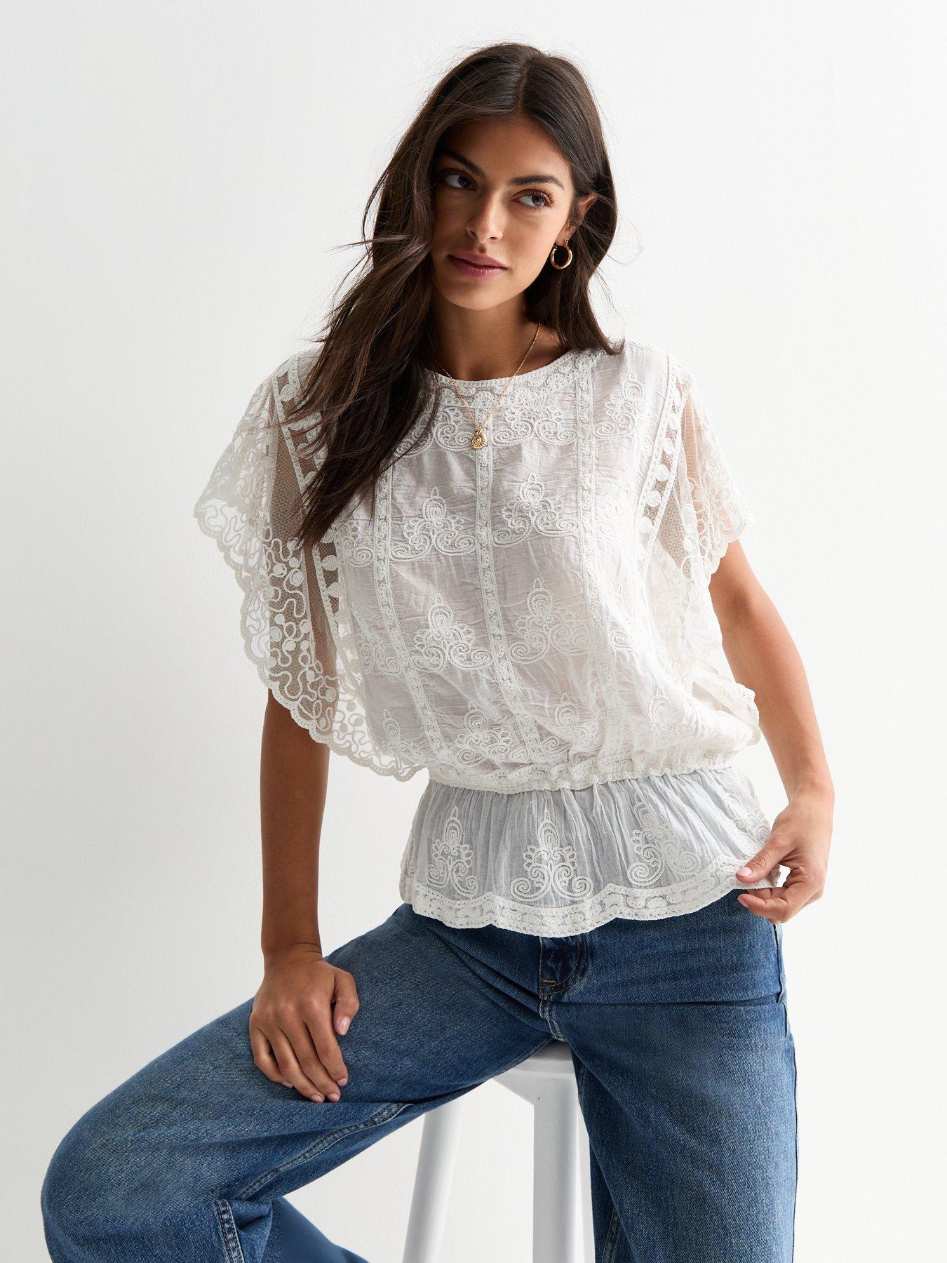 new-look-embroidered-wide-sleeve-top-white