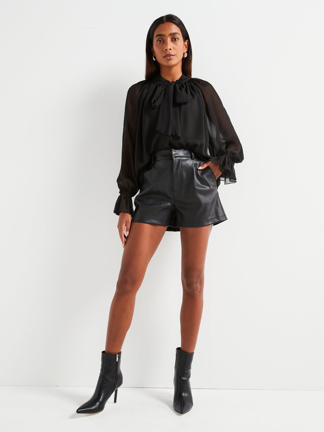 v-by-very-volume-sleeve-pussy-bow-blouse-blackback