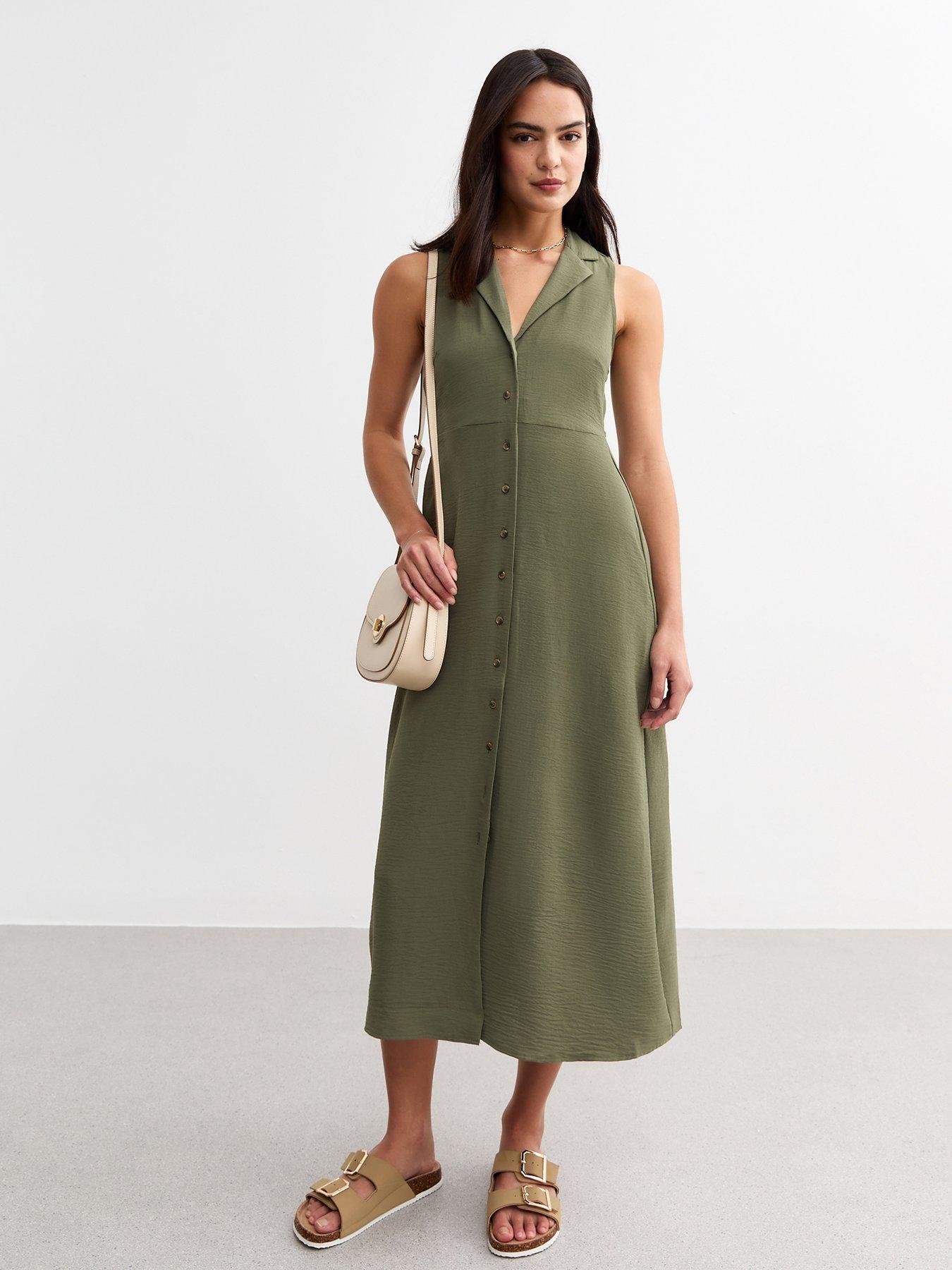 new-look-khaki-sleeveless-shirt-midi-dressback