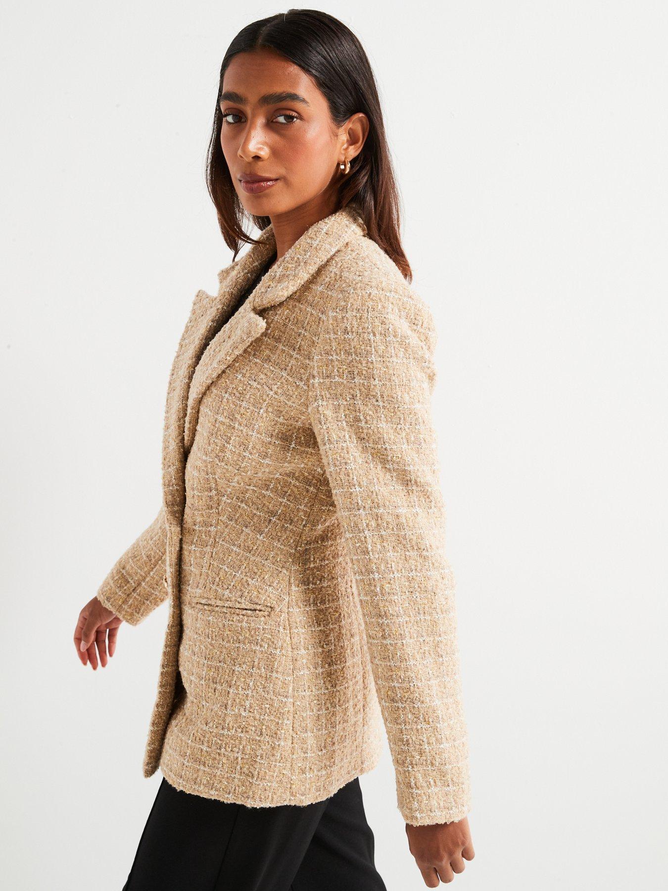 v-by-very-longline-boucle-blazer-beigedetail