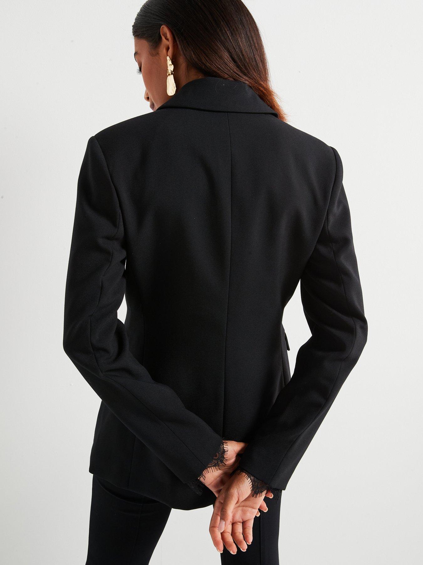 v-by-very-x-carol-byrnenbsplace-trim-cinched-waist-blazer-blackstillFront