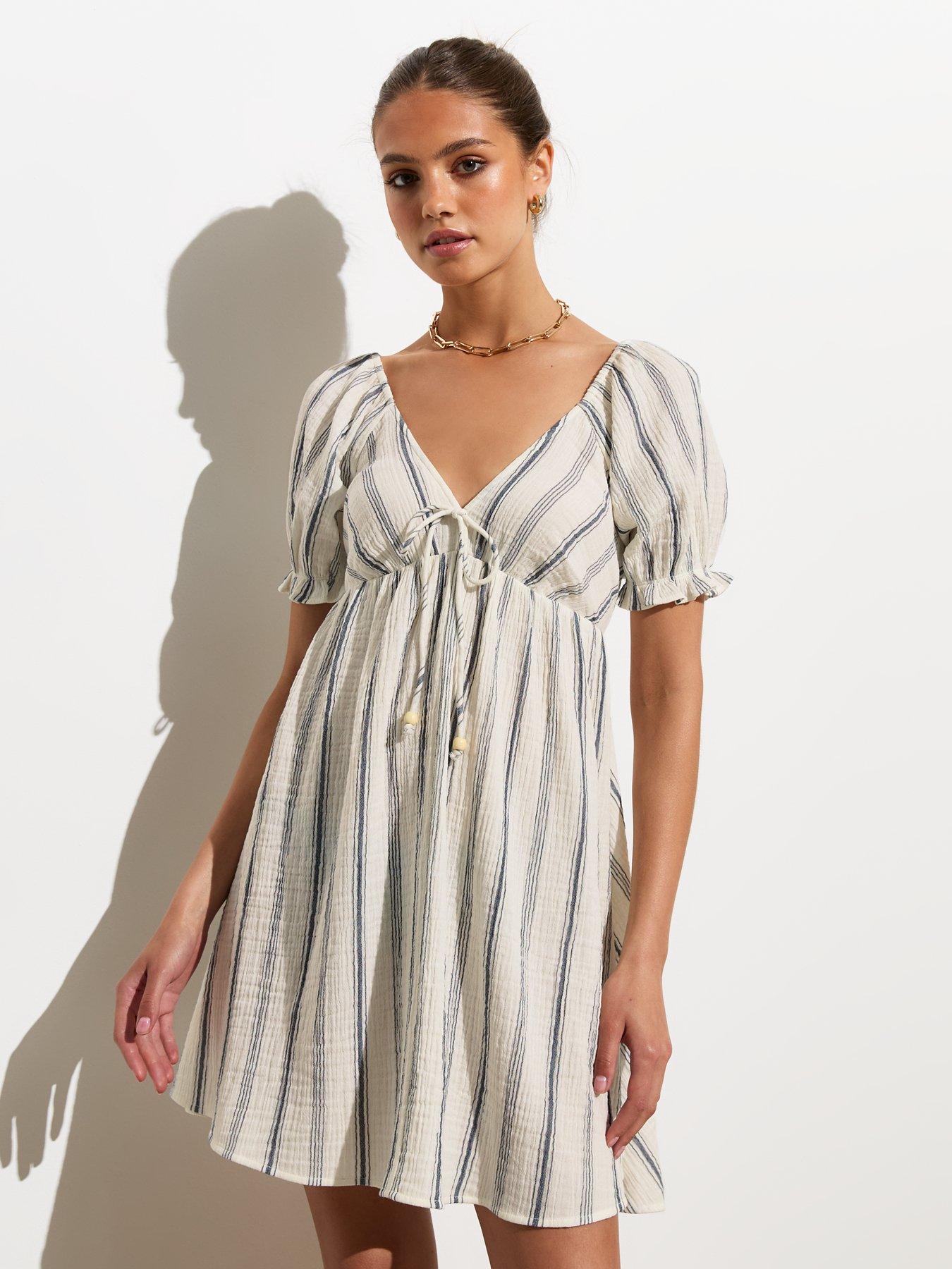 new-look-off-white-stripe-crinkle-cotton-frill-mini-tea-dress