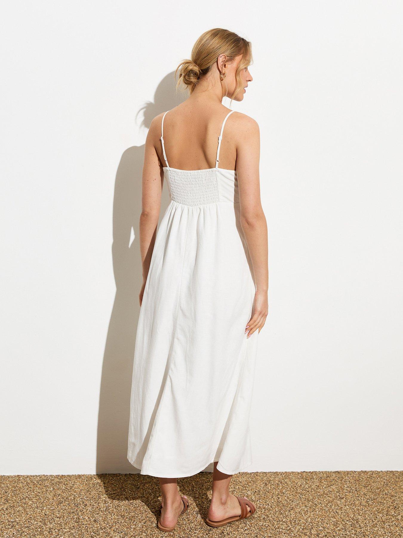 new-look-off-white-strappy-cut-out-ruched-midi-dressstillFront